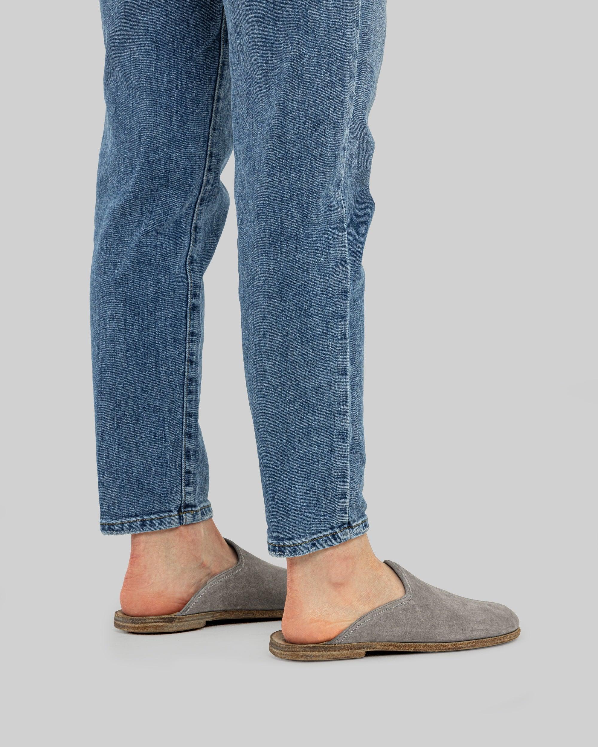 Detail Smoked Nubuck Slippers - Handcrafted Calf Leather Turkey | Bespoky