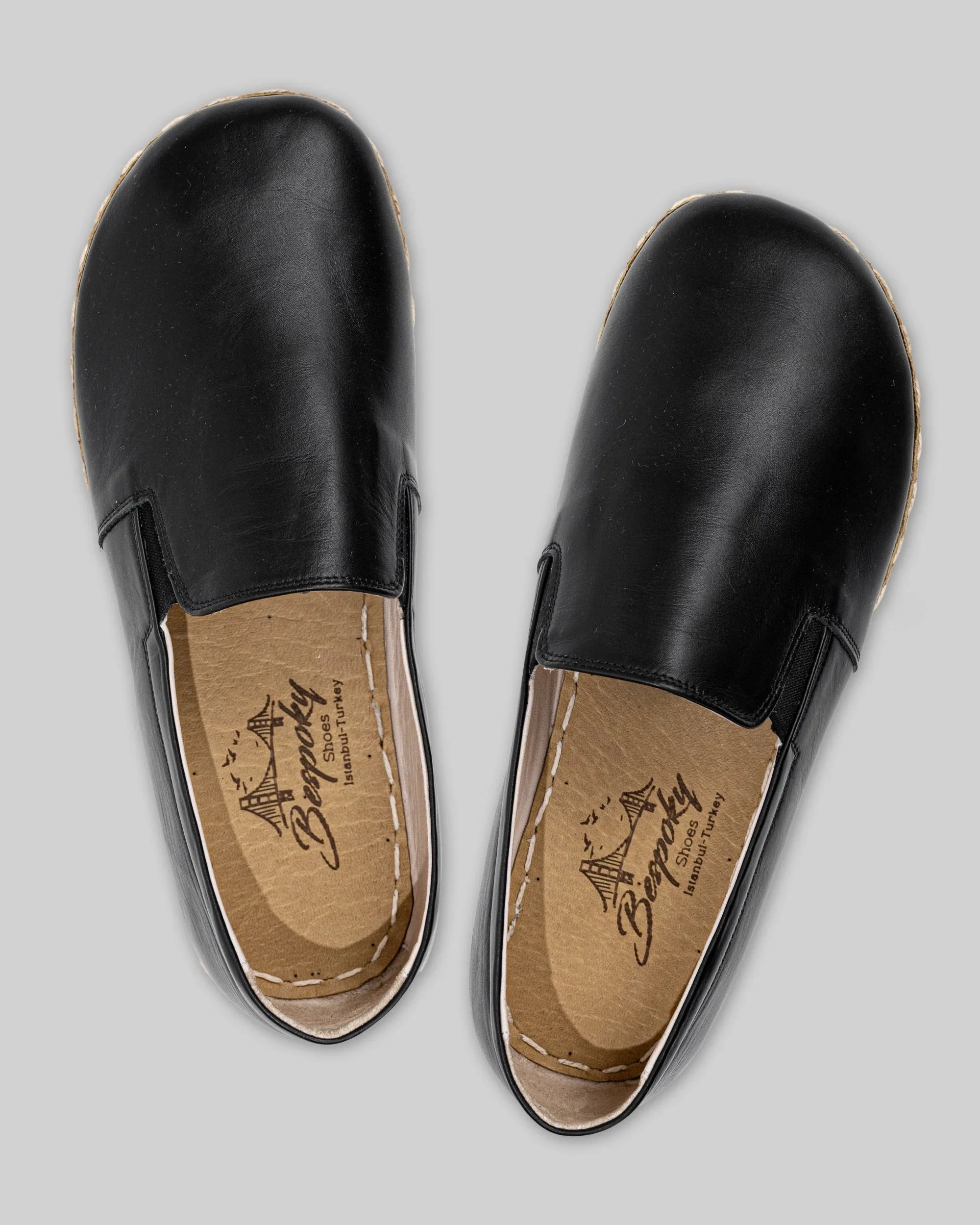 Side view Black Barefoot Shoes - Calf Leather Zero Drop | Bespoky