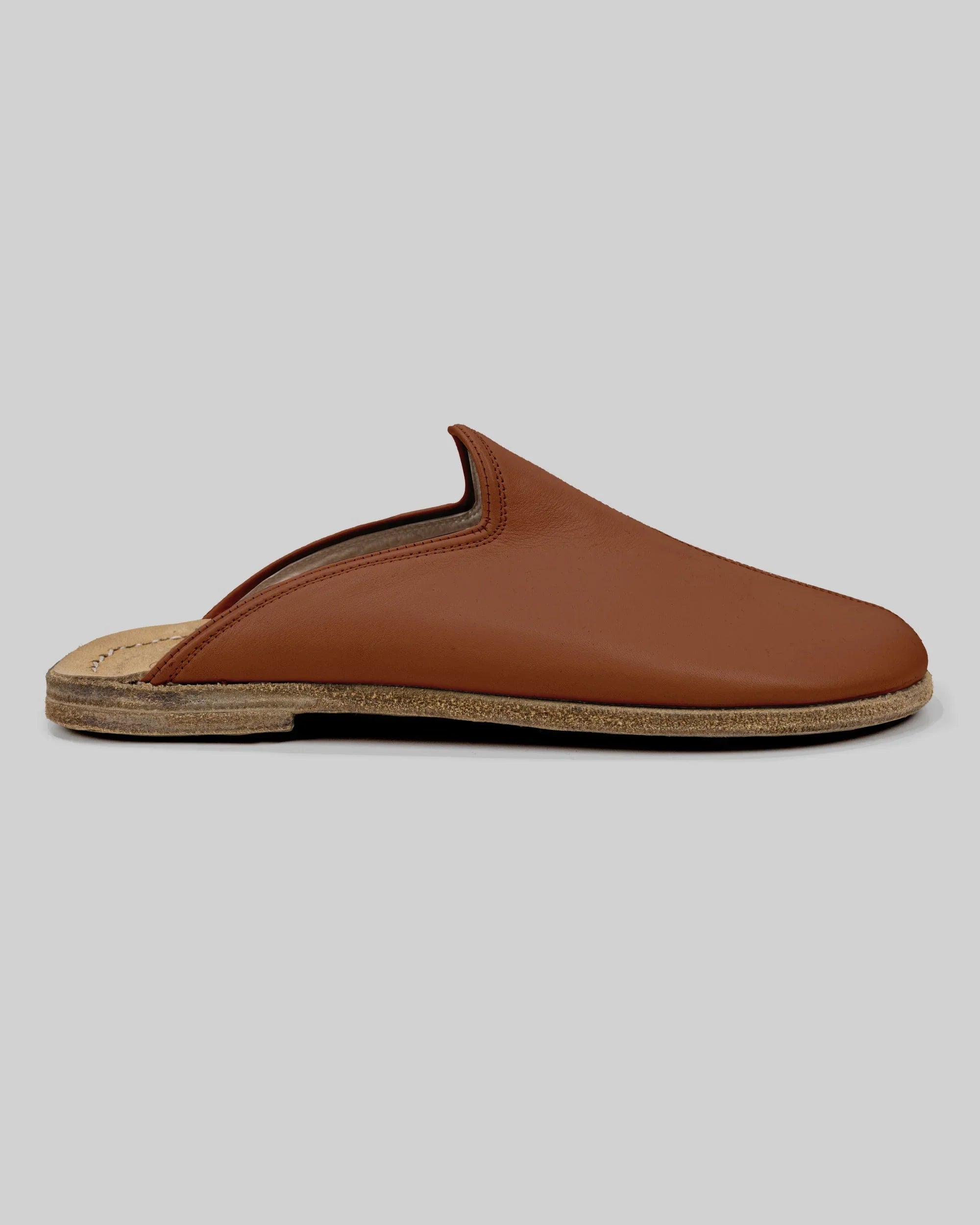 Top view Dark Brown Slippers - Handcrafted Calf Leather | Bespoky