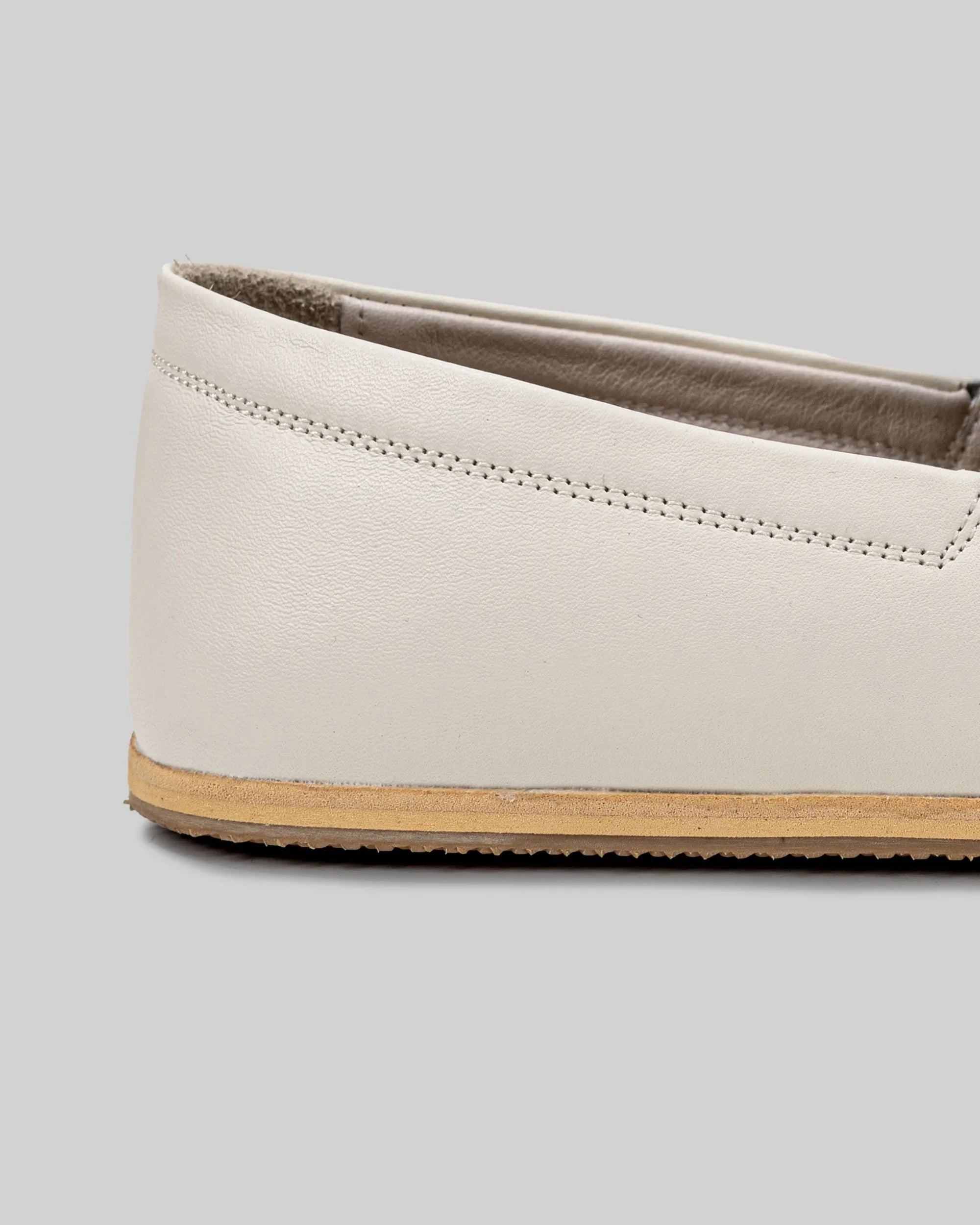 Back view Cream Barefoot Shoes - Calf Leather Handcrafted | Bespoky