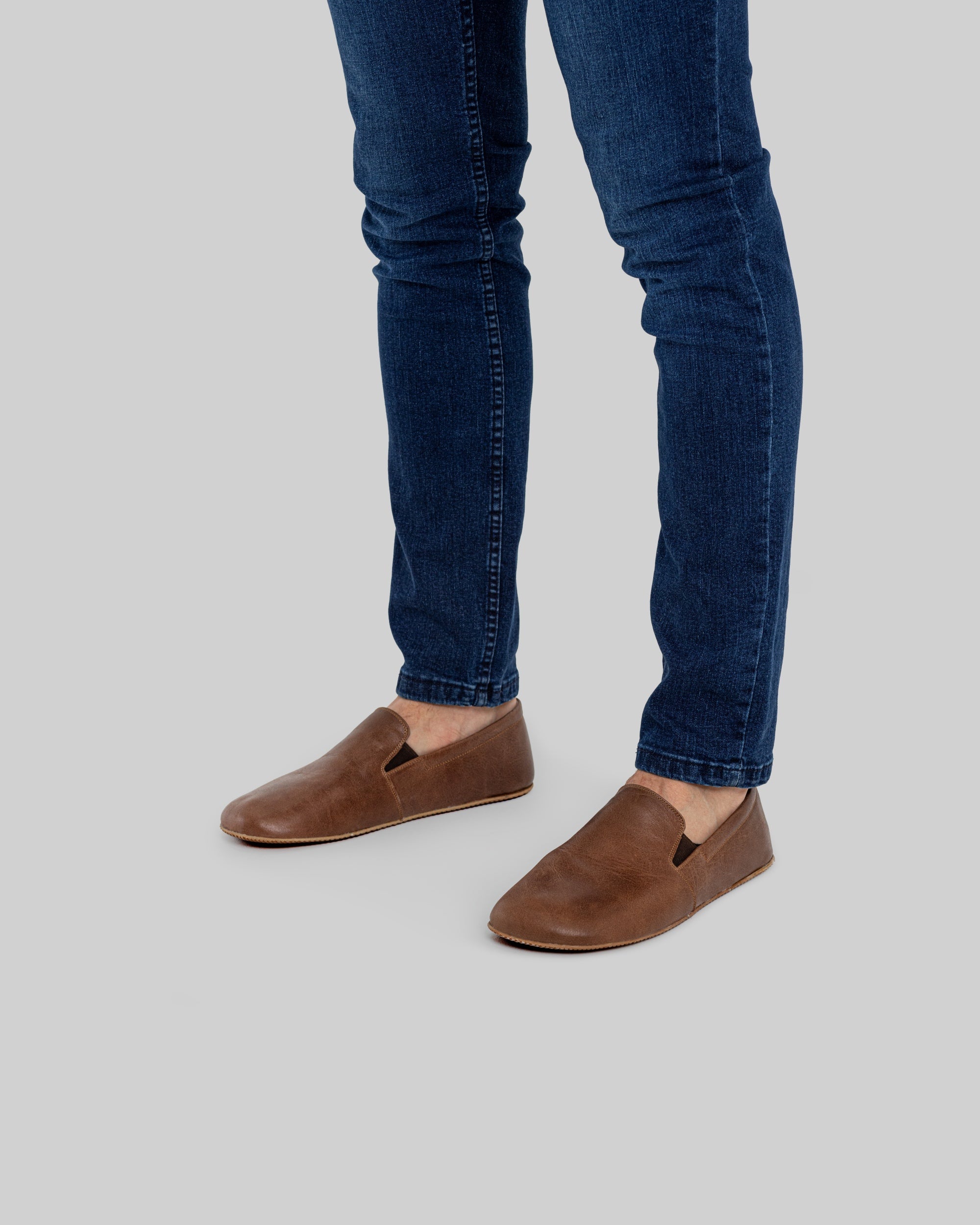 Back view Brown Barefoot Shoes - Calf Leather Handcrafted | Bespoky