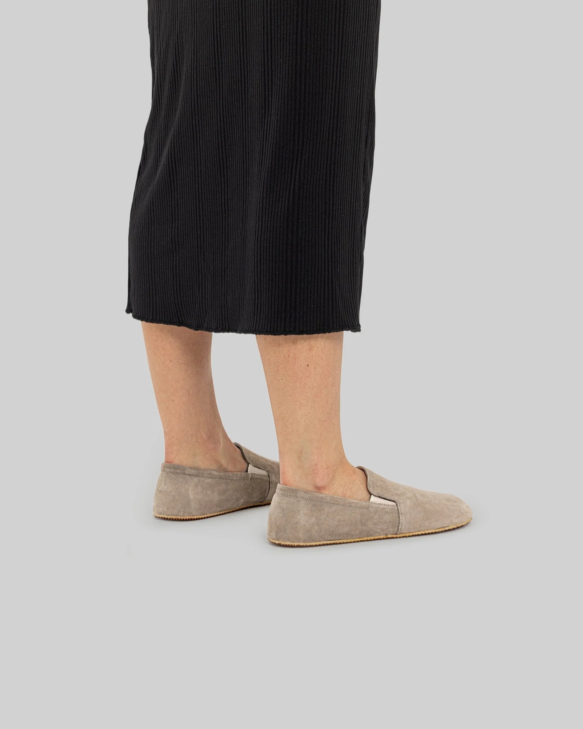 Pair Beige Nubuck Barefoot Shoes - Barefoot Wide Toe Calf Leather | Bespoky