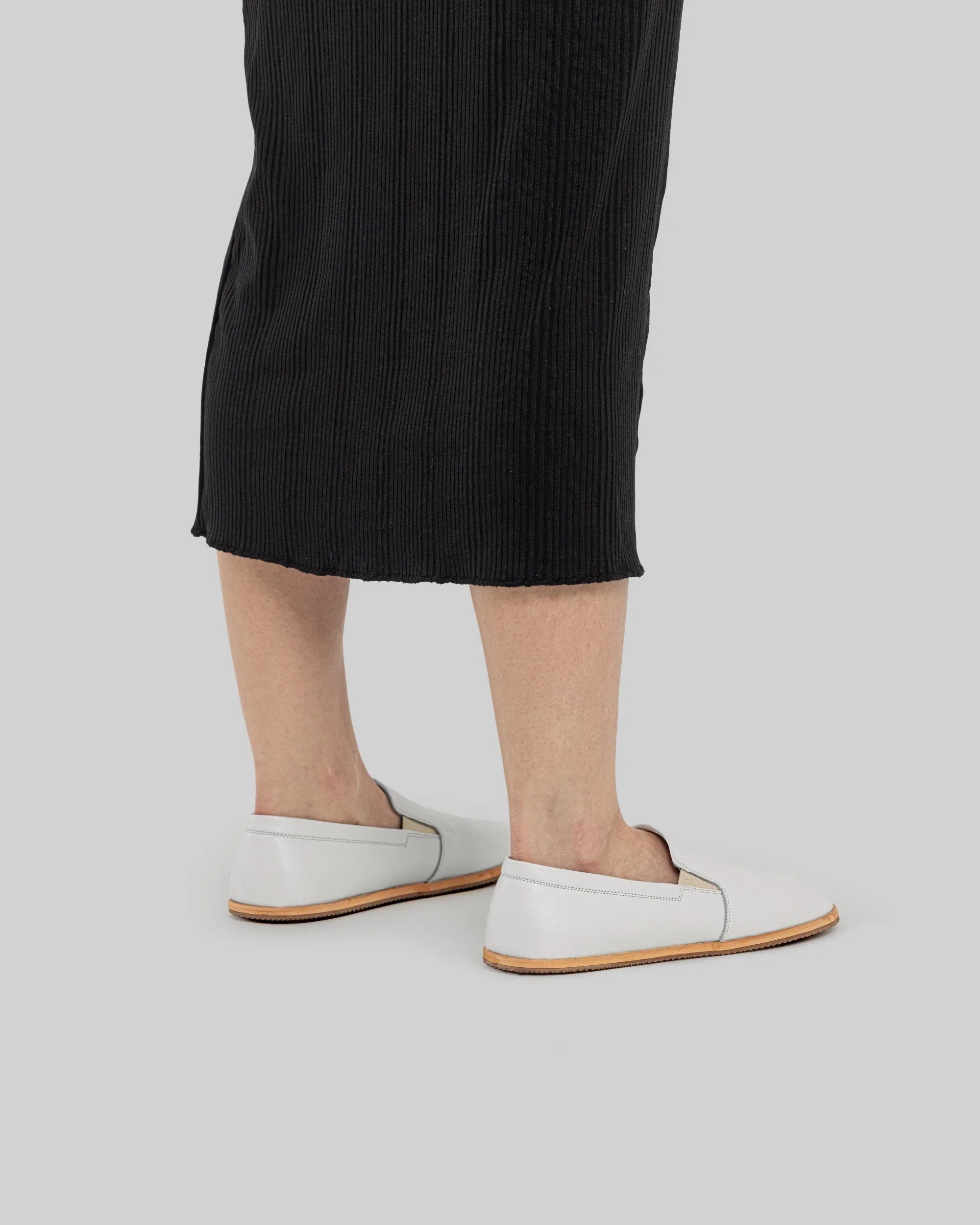 Side view White Barefoot Shoes - Calf Leather Zero Drop | Bespoky