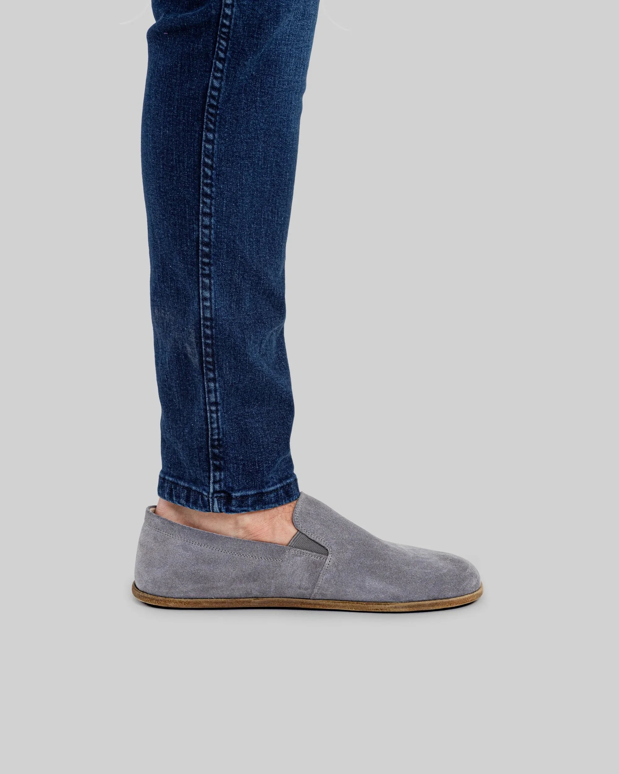 Detail Grey Barefoot Shoes - Handcrafted Calf Leather Turkey | Bespoky