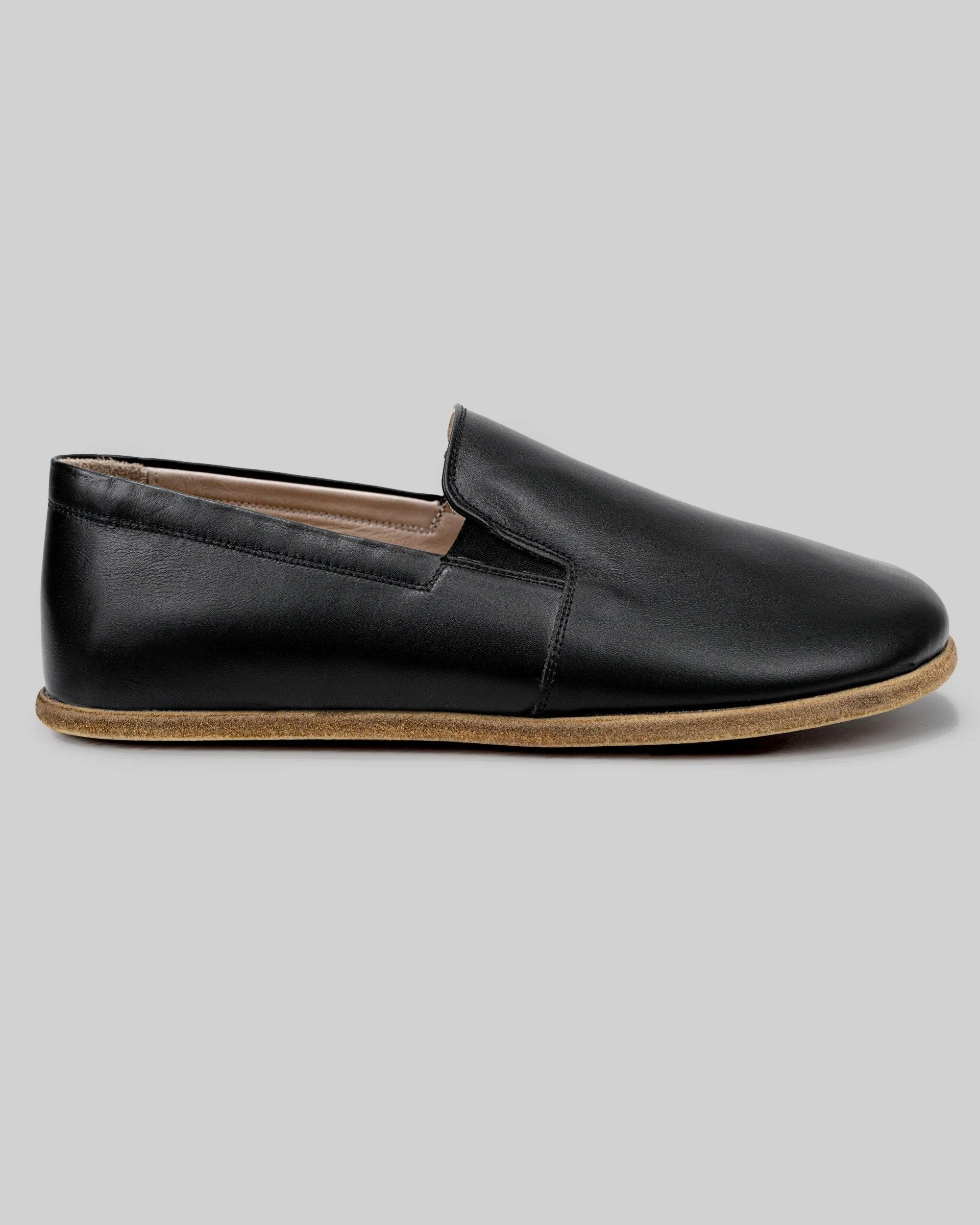 Close-up calf leather - Black Barefoot Shoes Detail | Bespoky