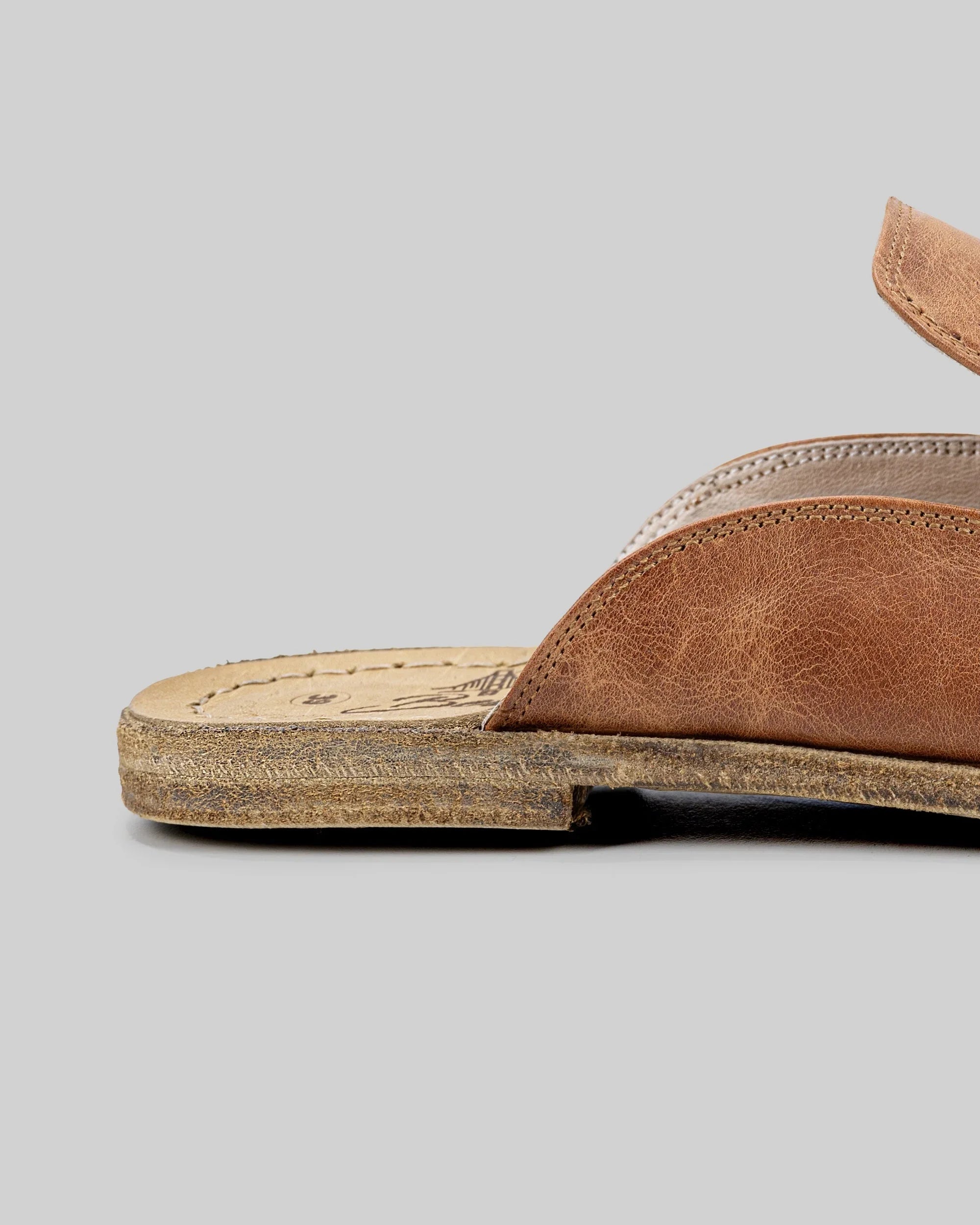 Pair Brown Pointed Toe Mules - Barefoot Wide Toe Calf Leather | Bespoky