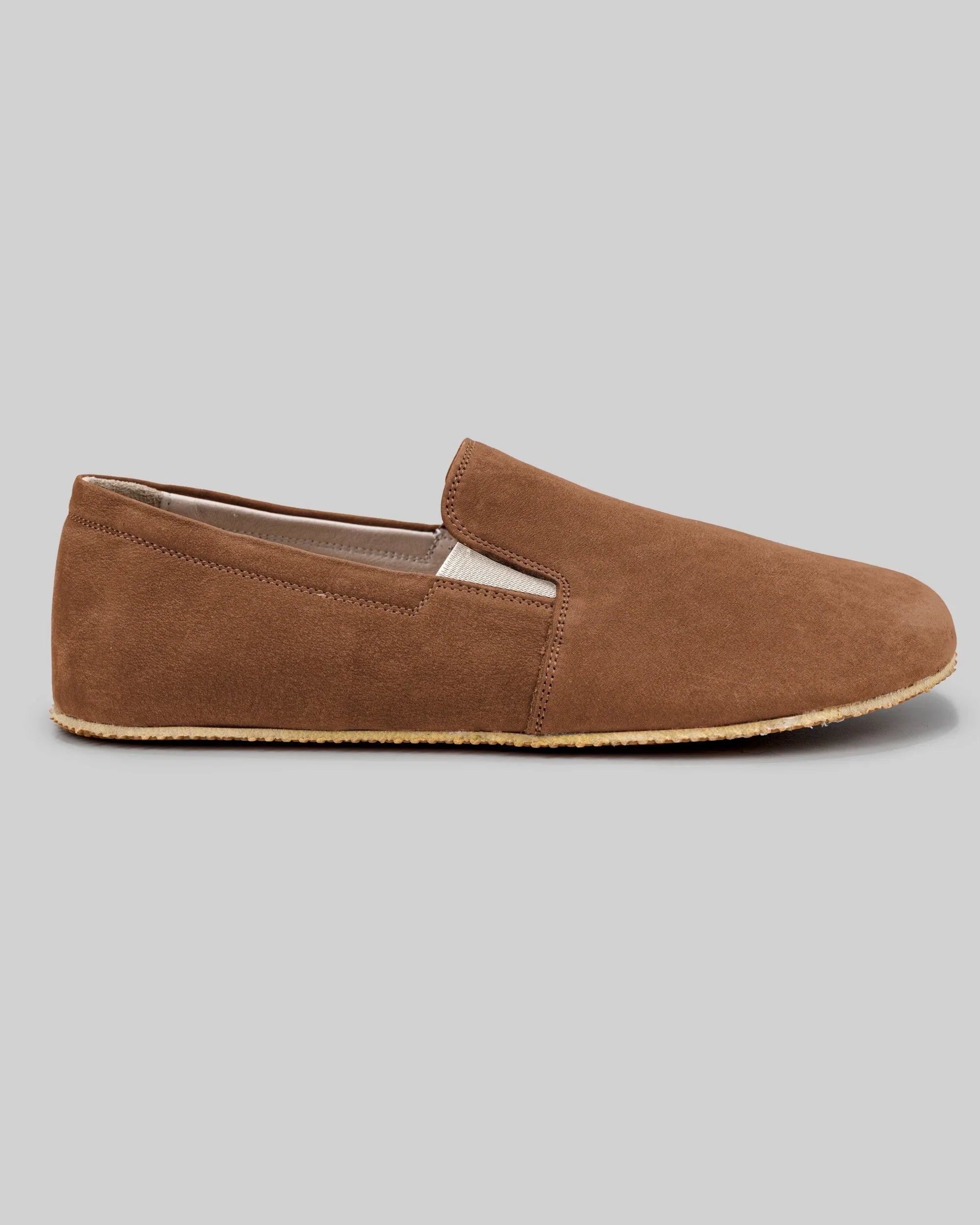 Detail Tan Barefoot Shoes - Handcrafted Calf Leather Turkey | Bespoky