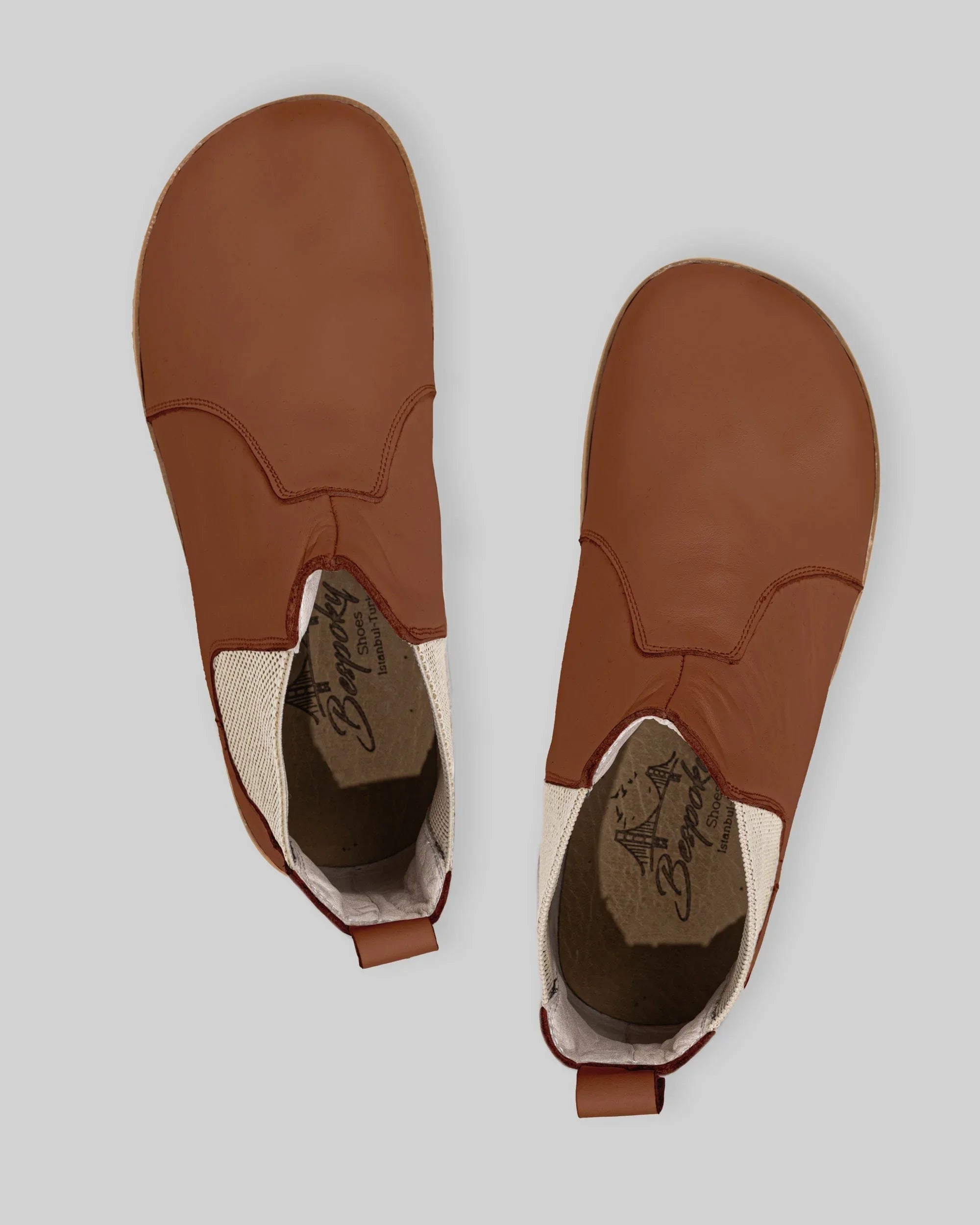 Back view Dark Brown Chelsea Boots - Calf Leather Handcrafted | Bespoky