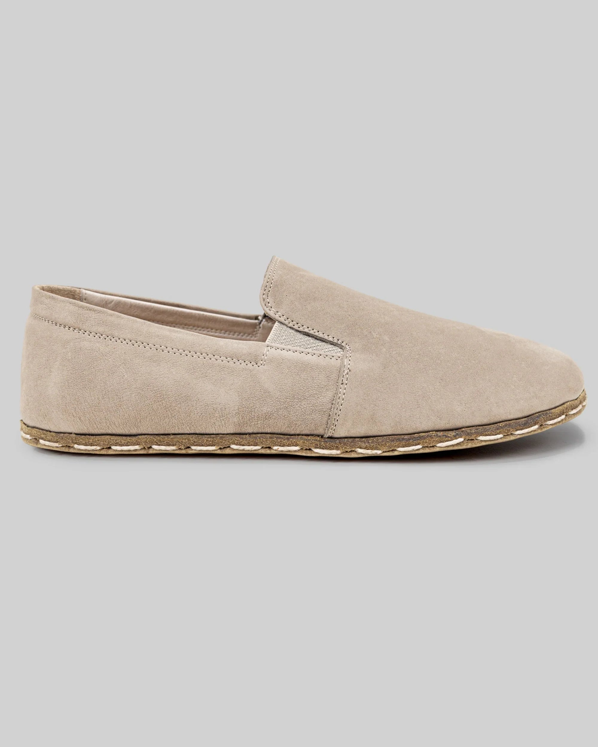 Side view Beige Barefoot Shoes - Calf Leather Zero Drop | Bespoky
