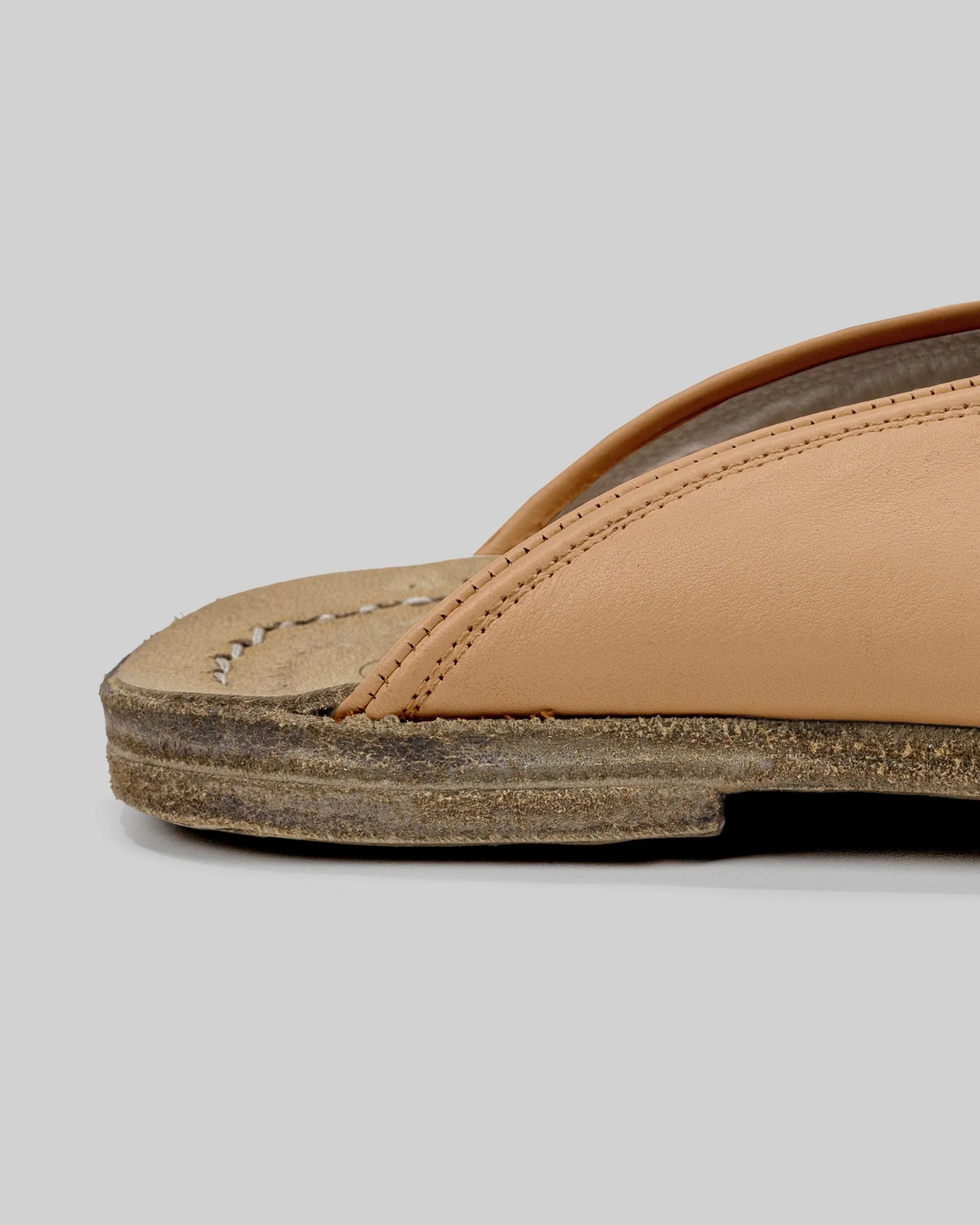 Back view Undyed Slippers - Calf Leather Handcrafted | Bespoky