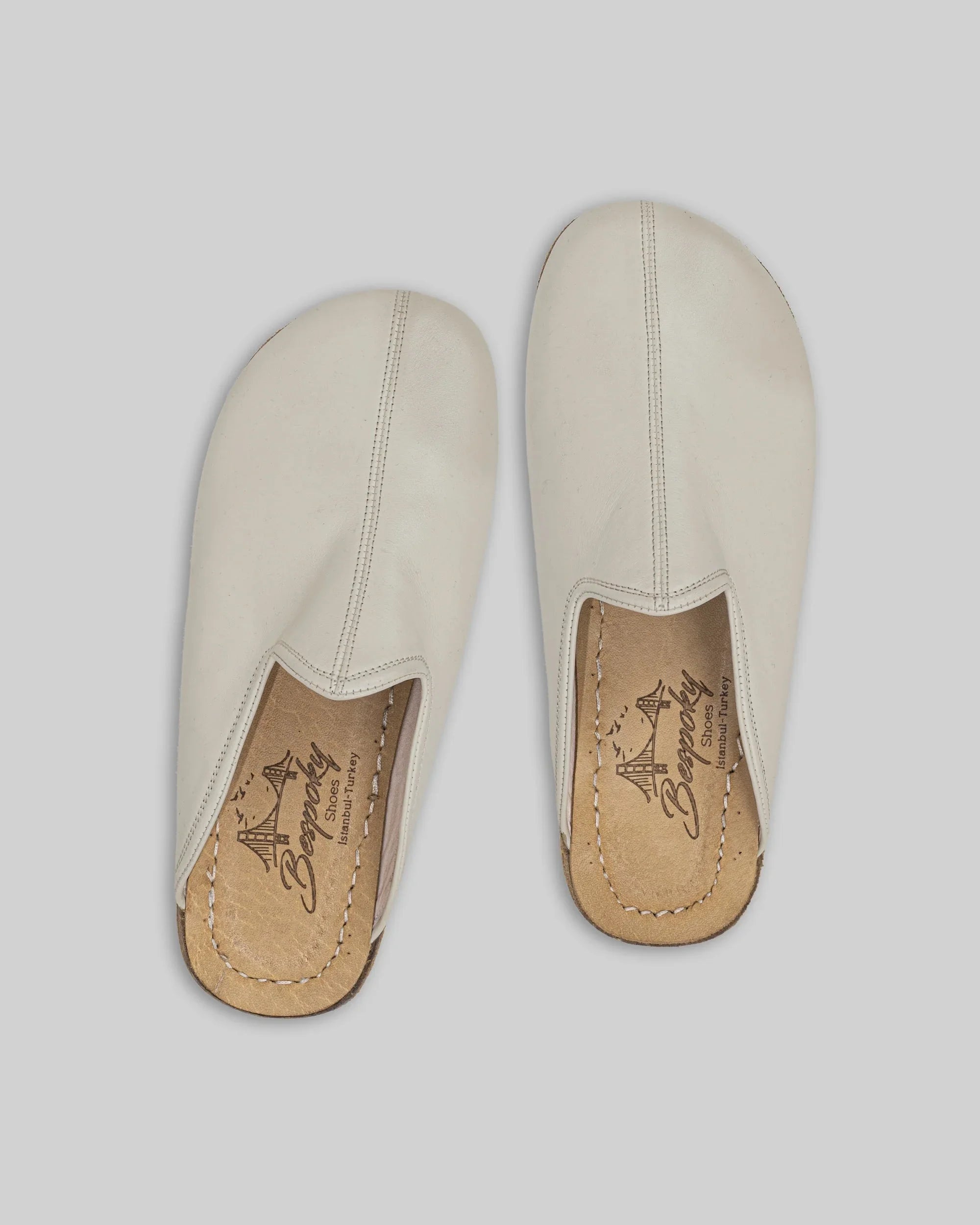 Detail Lucas Beige Slippers - Handcrafted Calf Leather Turkey | Bespoky