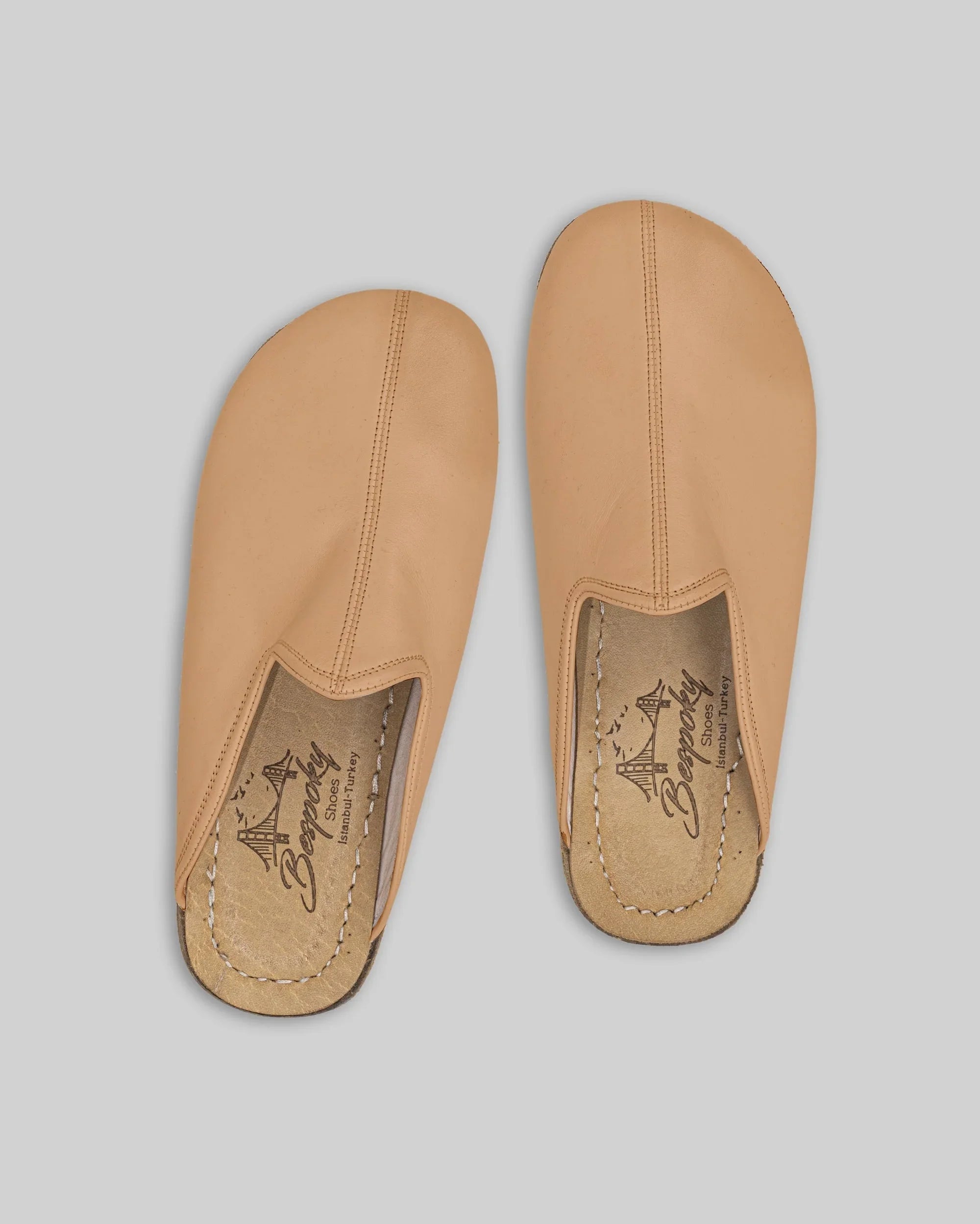 Pair Undyed Slippers - Barefoot Wide Toe Calf Leather | Bespoky
