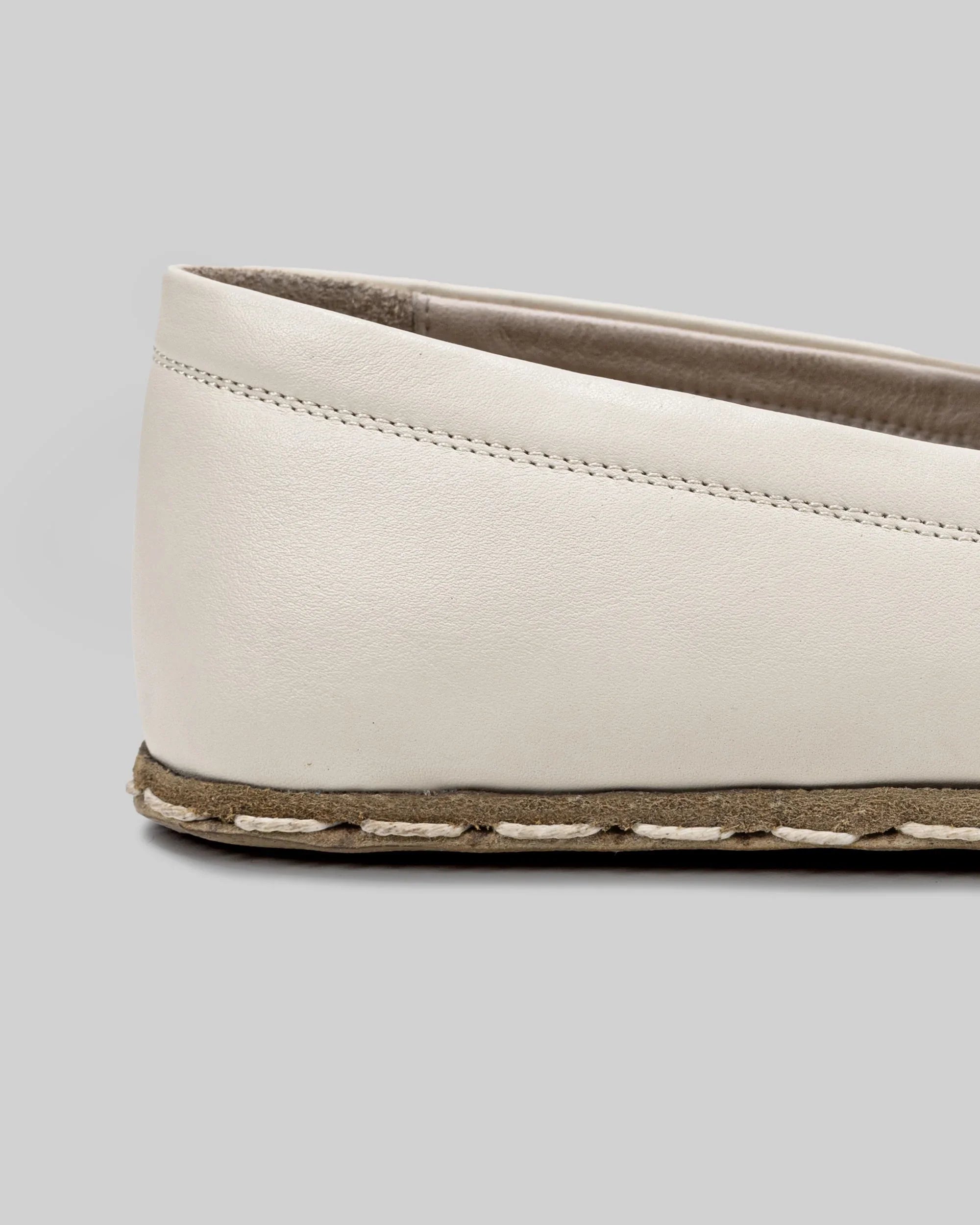 Top view Cream Barefoot Shoes - Handcrafted Calf Leather | Bespoky