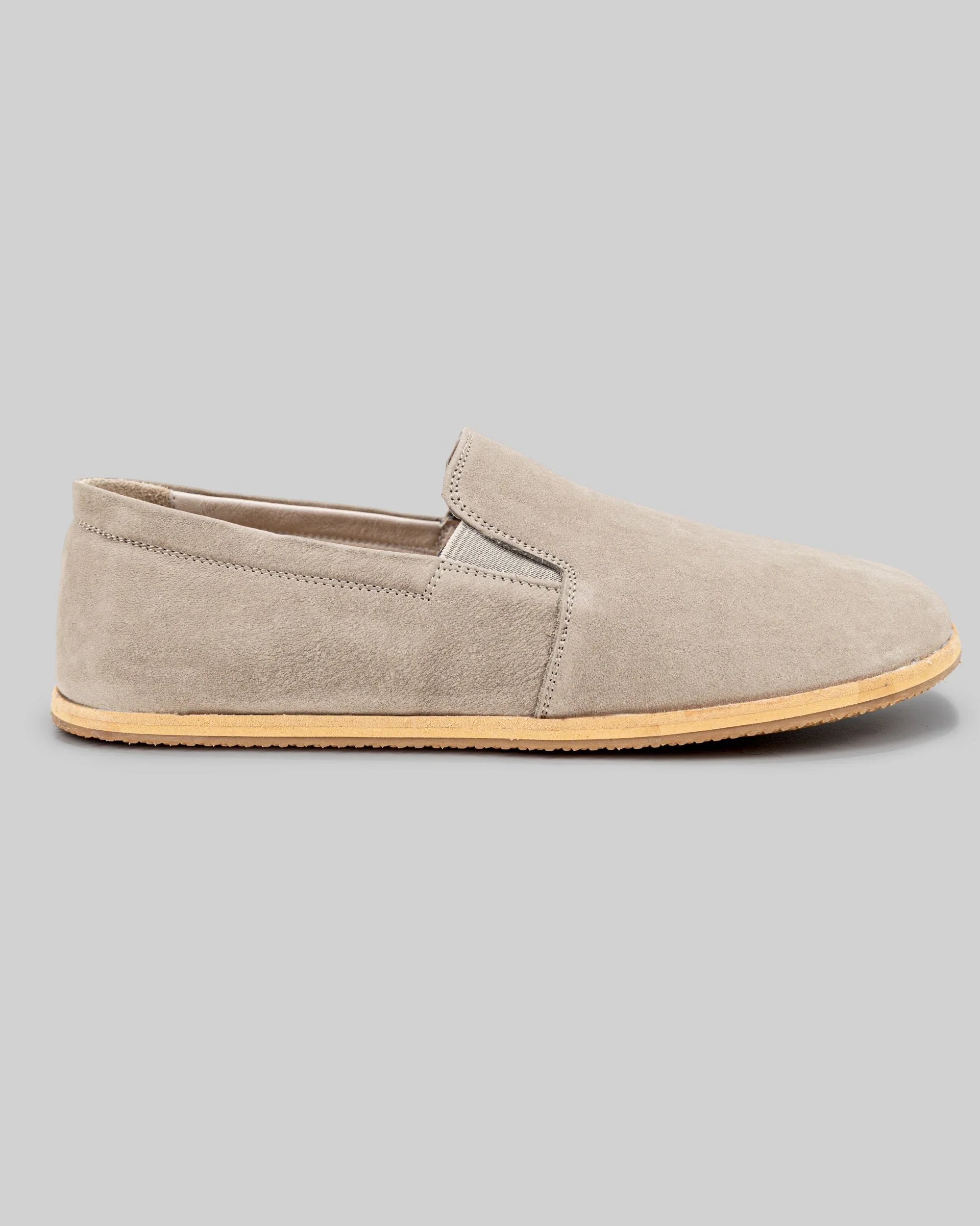 Top view Beige Nubuck Barefoot Shoes - Handcrafted Calf Leather | Bespoky