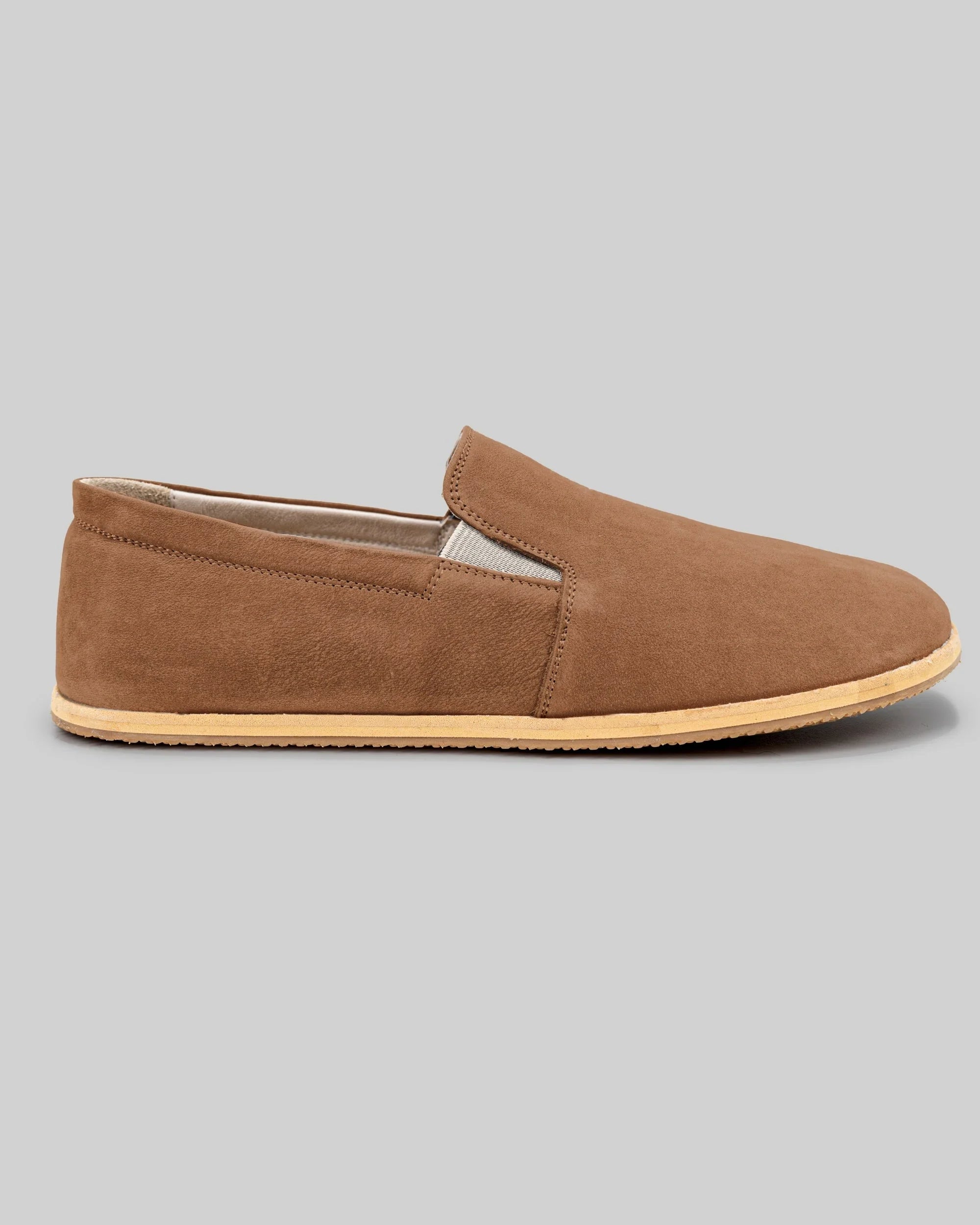Top view Tan Barefoot Shoes - Handcrafted Calf Leather | Bespoky