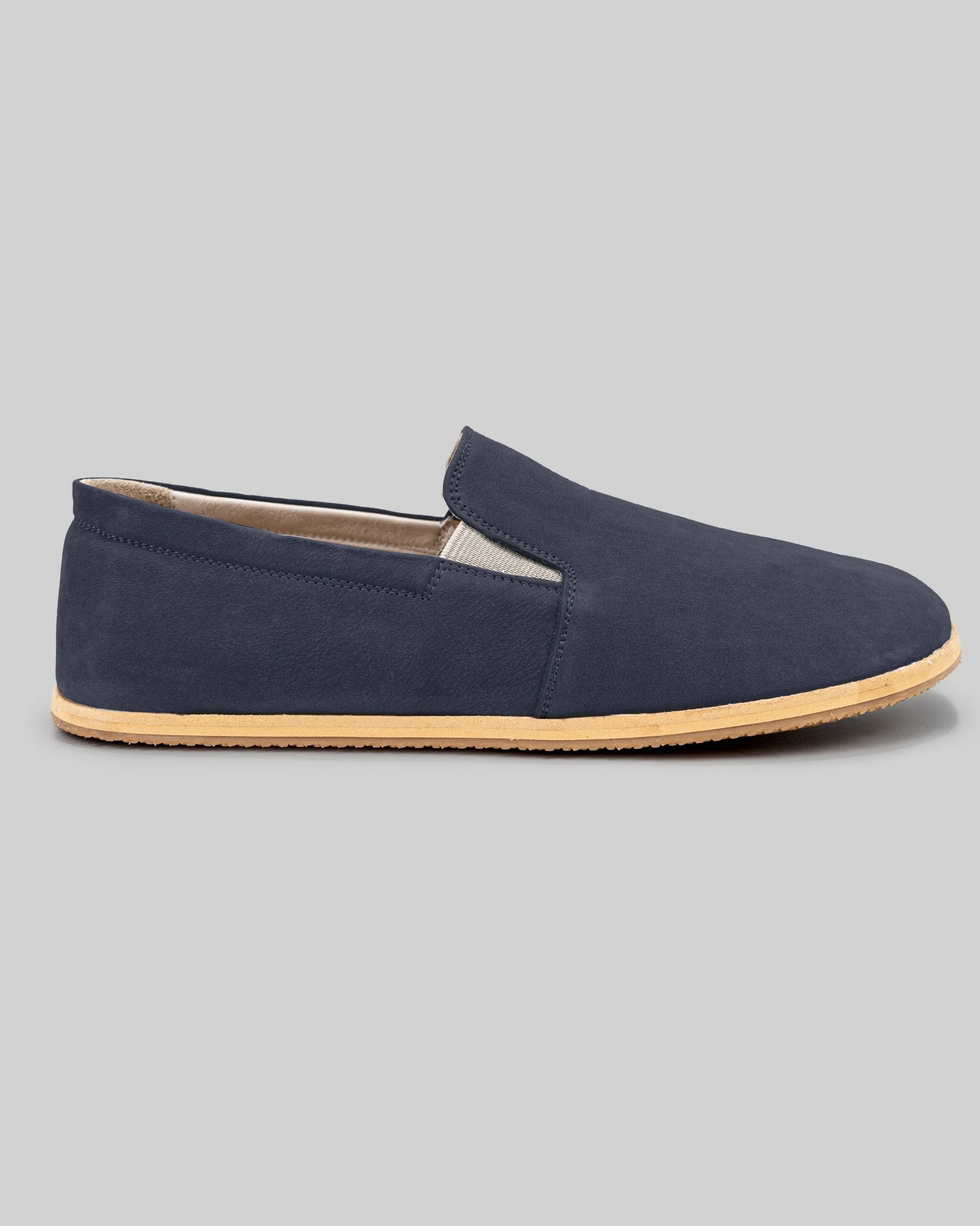 Top view Navy Barefoot Shoes - Handcrafted Calf Leather | Bespoky