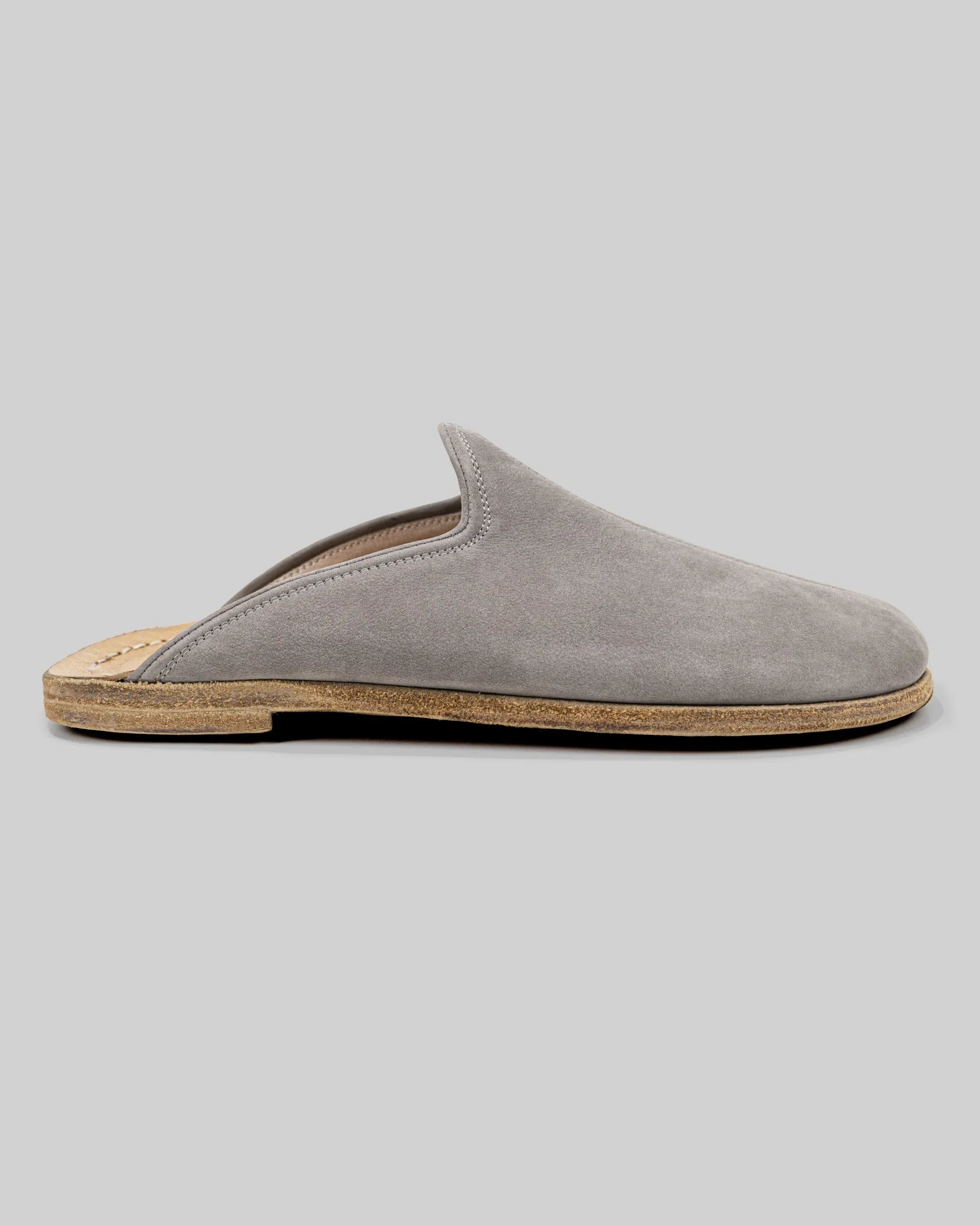 Side view Smoked Nubuck Slippers - Calf Leather Zero Drop | Bespoky