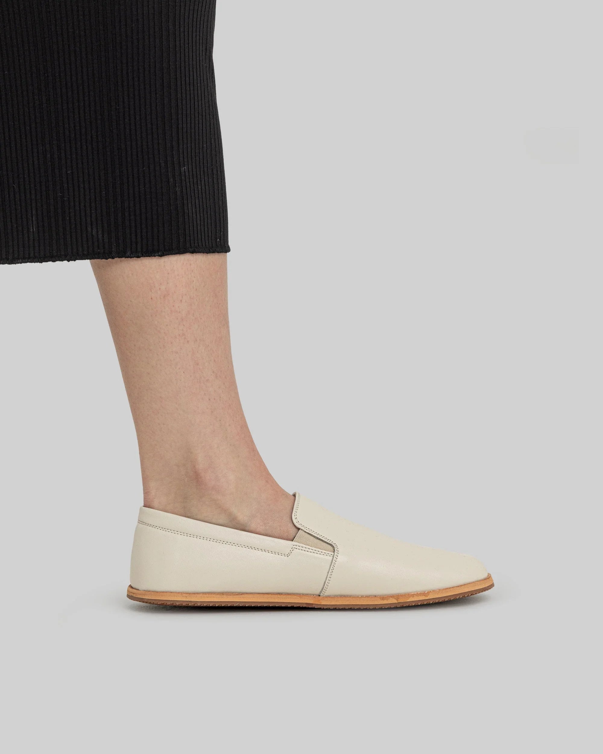Top view Cream Barefoot Shoes - Handcrafted Calf Leather | Bespoky