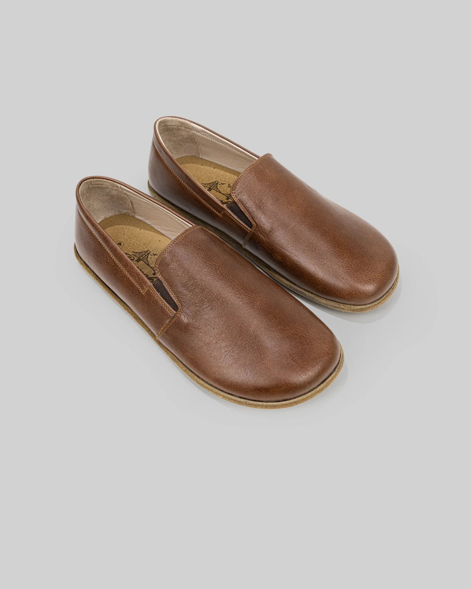 Women's Brown Barefoot Shoes - Handcrafted Calf Leather Wide Toe Box | Bespoky