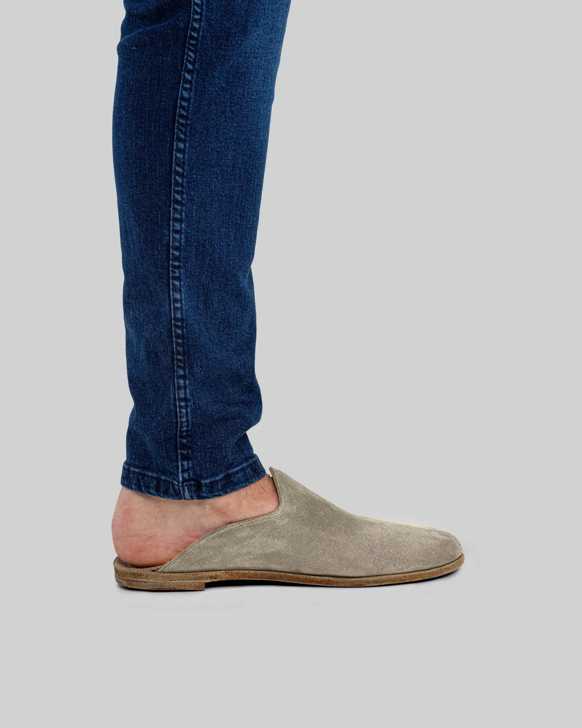 Detail Gold Suede Shearling Slippers - Handcrafted Calf Leather Turkey | Bespoky