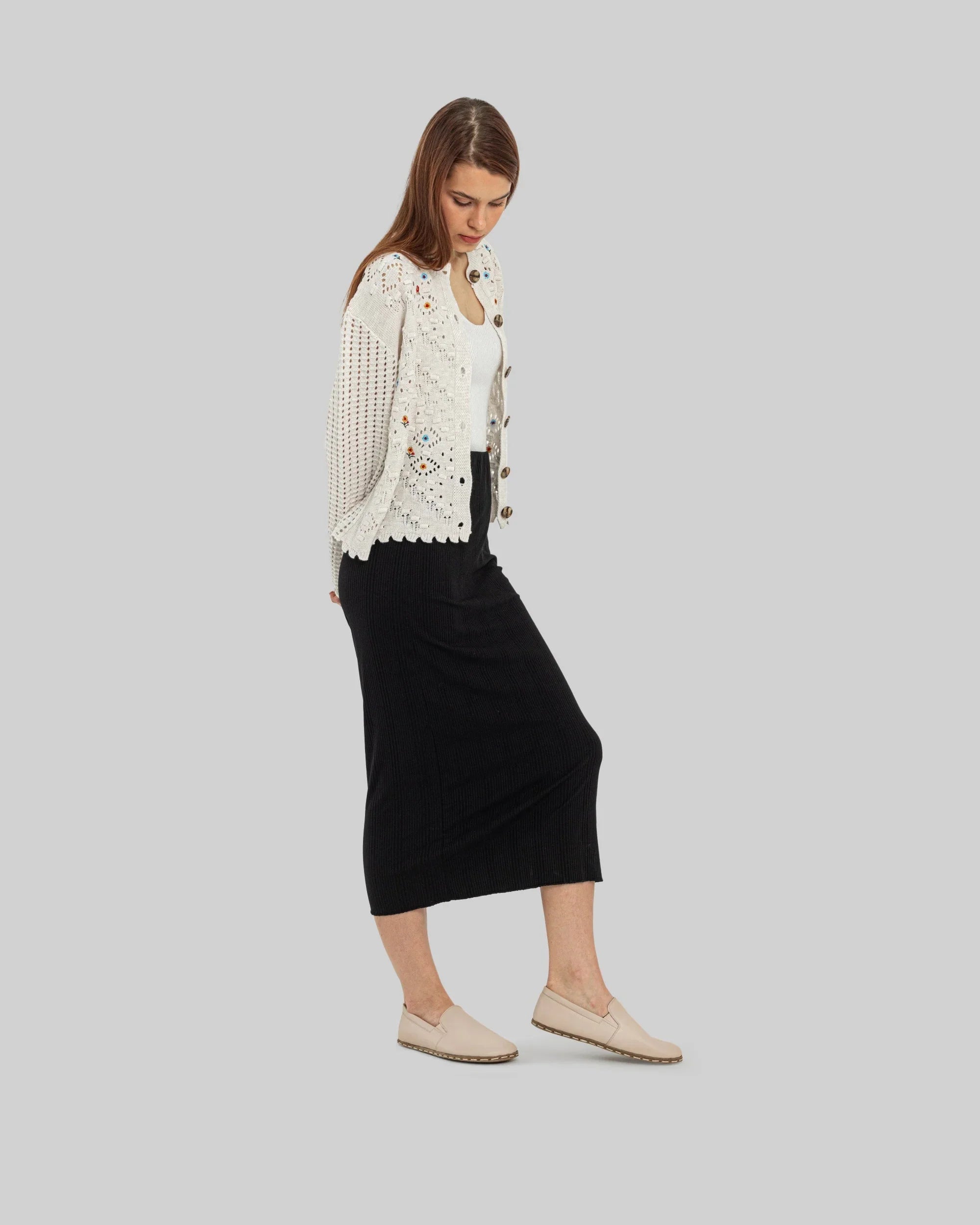 Sole detail Beige Barefoot Shoes - Zero Drop Calf Leather | Bespoky