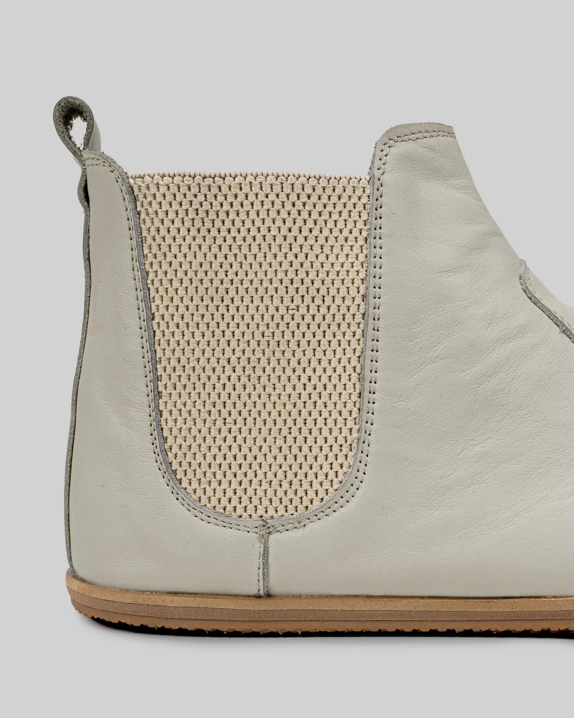 Back view Lucas Beige Chelsea Boots - Calf Leather Handcrafted | Bespoky