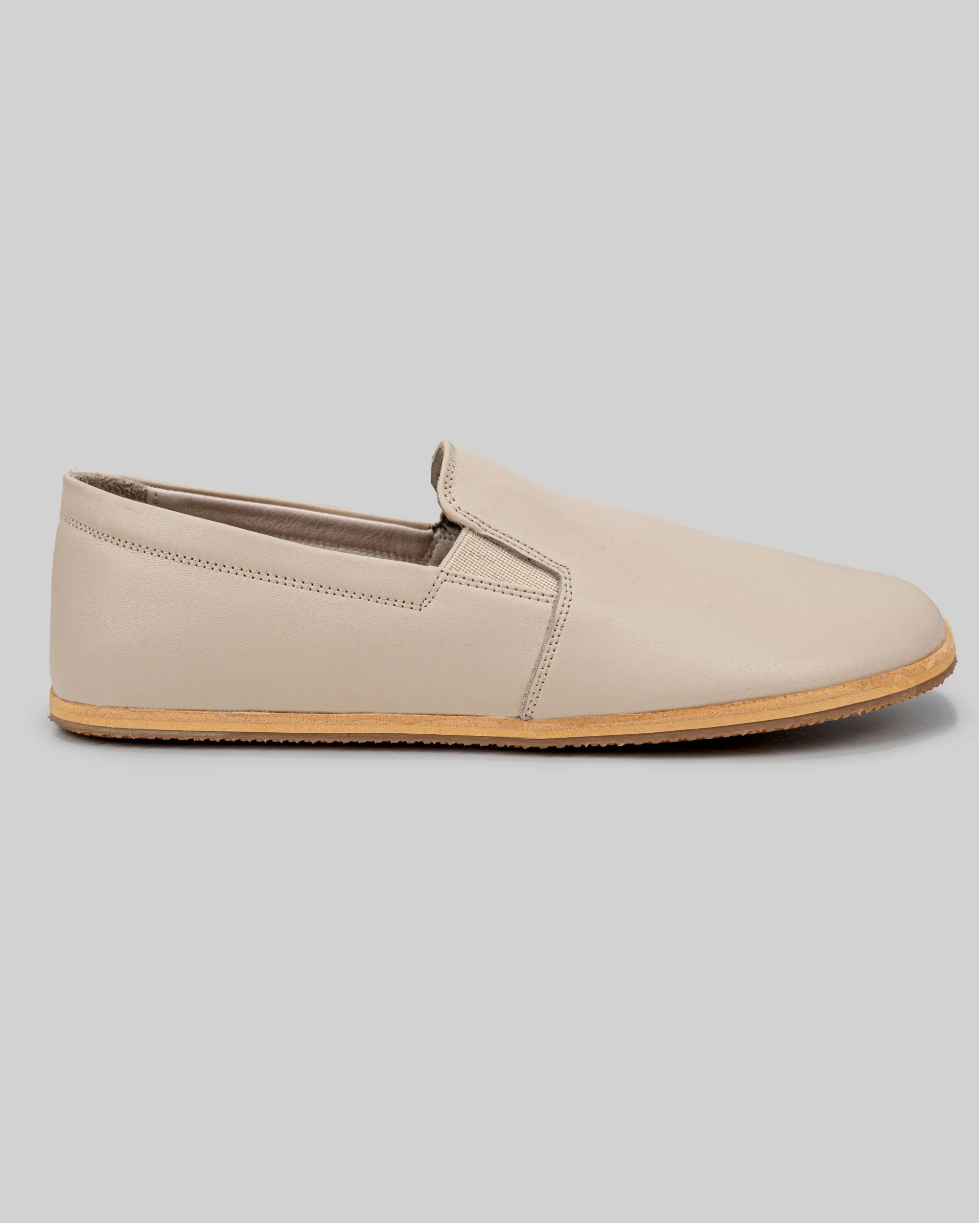 Side view Beige Barefoot Shoes - Calf Leather Zero Drop | Bespoky