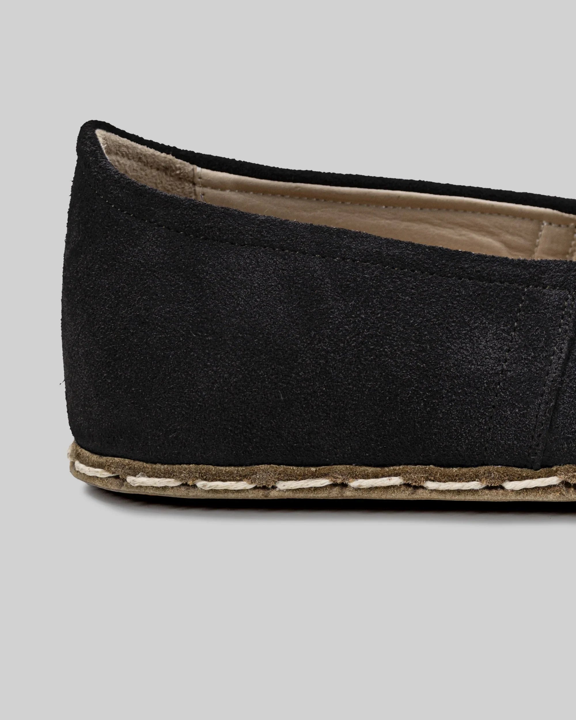 Top view Black Barefoot Yemeni - Handcrafted Calf Leather | Bespoky