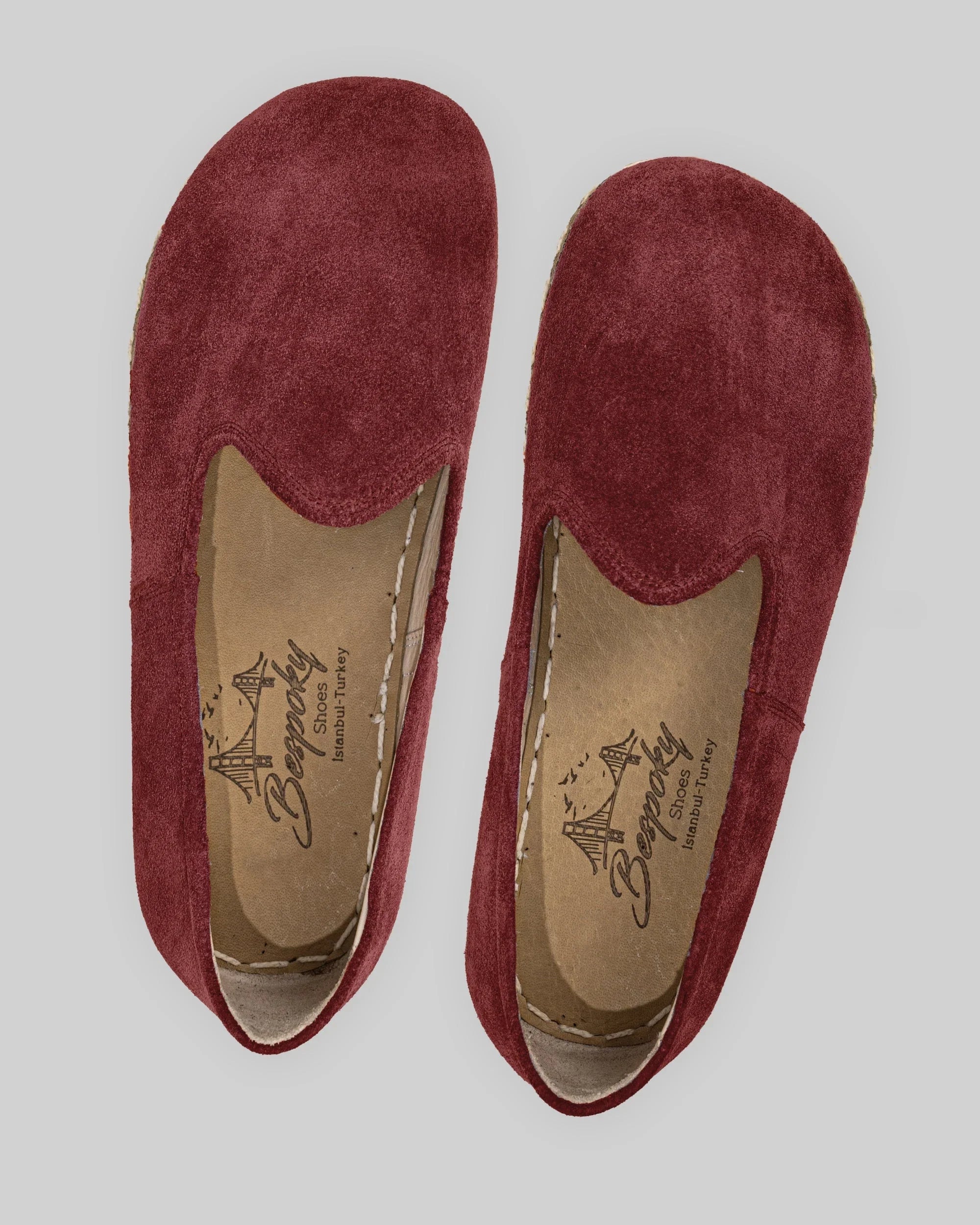 Side view Burgundy Barefoot Yemeni - Calf Leather Zero Drop | Bespoky
