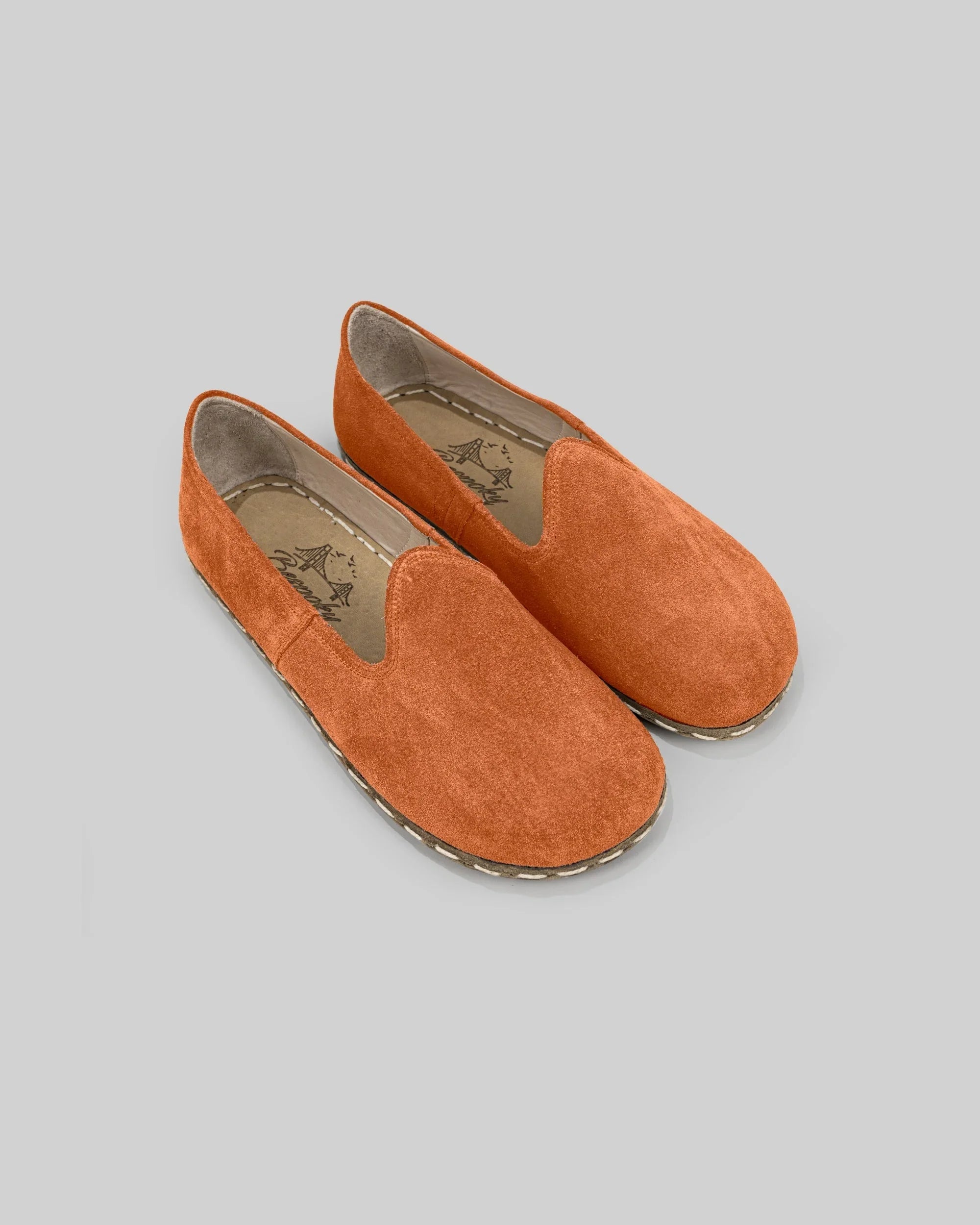 Women's Orange Barefoot Yemeni - Handcrafted Calf Leather Wide Toe Box | Bespoky
