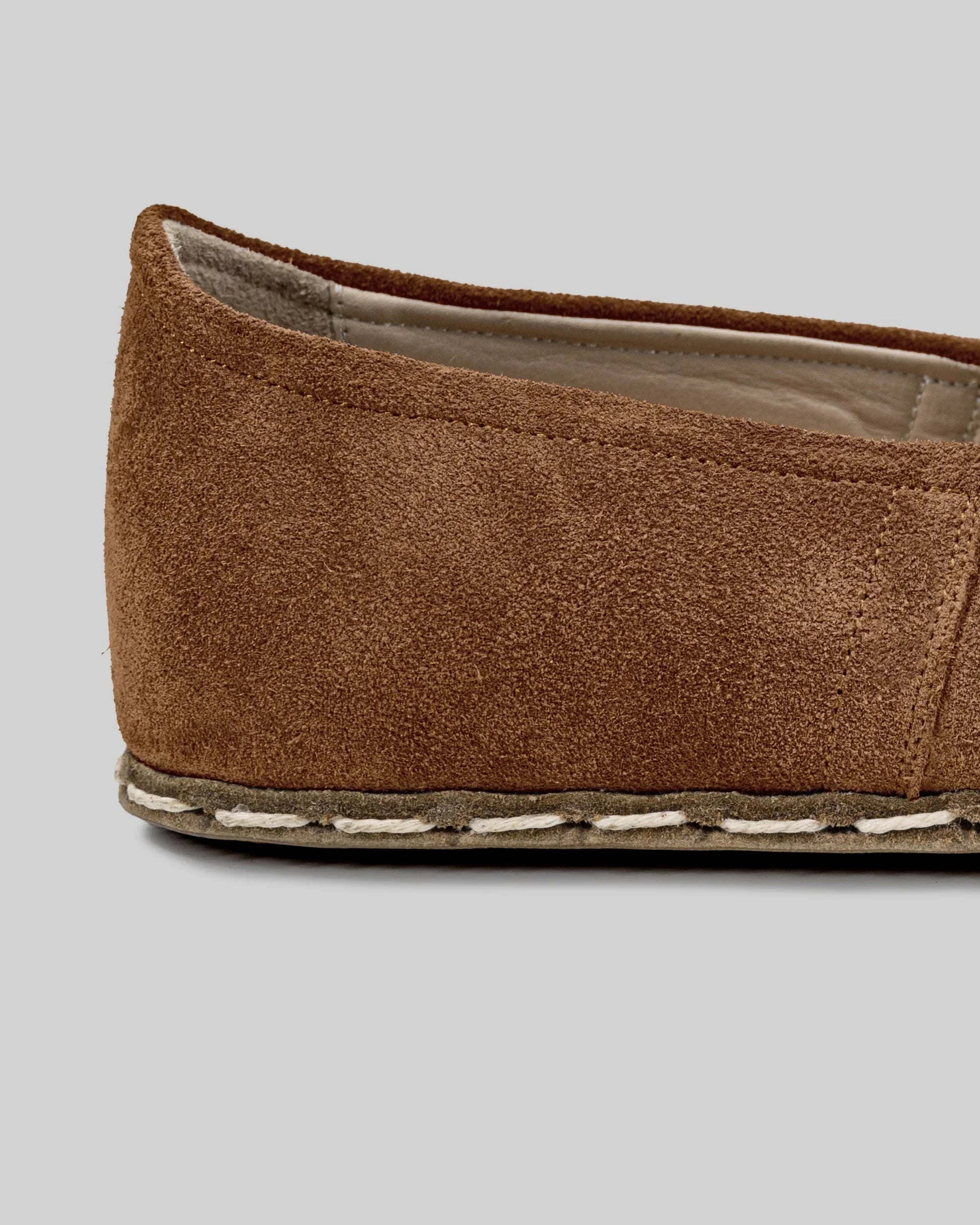 Top view Tan Suede Barefoot Yemeni - Handcrafted Calf Leather | Bespoky