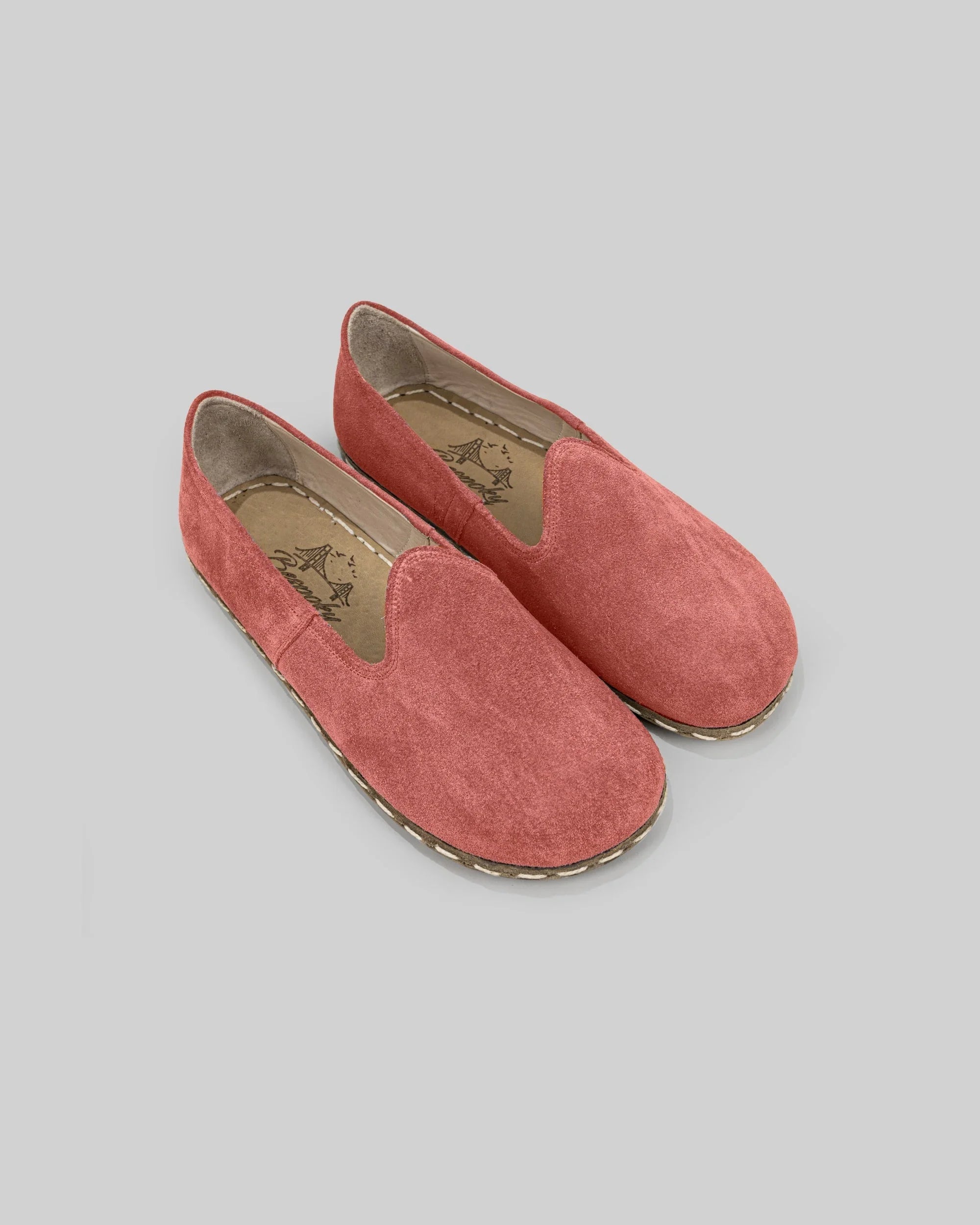 Men's Pink Suede Barefoot Yemeni - Handcrafted Calf Leather Wide Toe Box | Bespoky