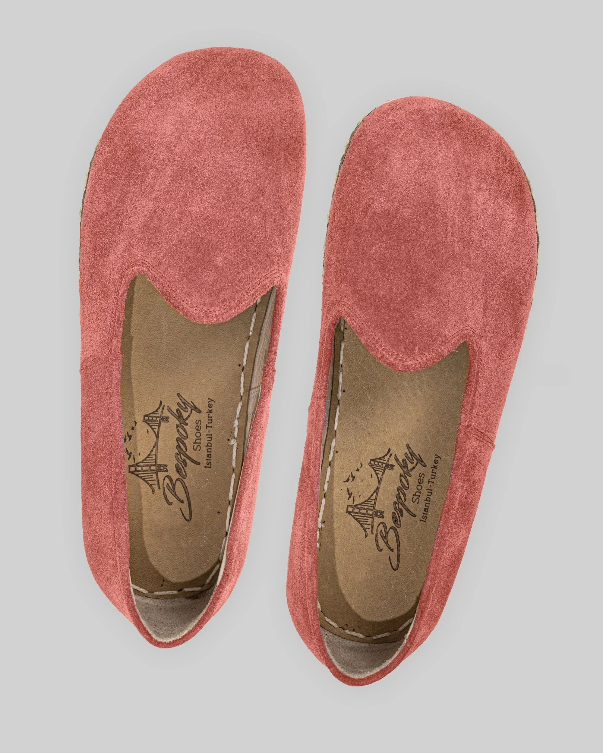 Side view Pink Suede Barefoot Yemeni - Calf Leather Zero Drop | Bespoky