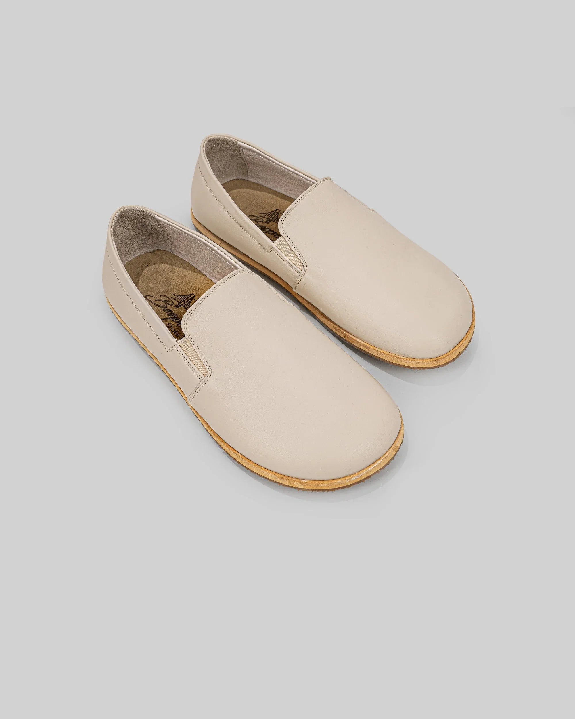 Women's Beige Barefoot Shoes - Handcrafted Calf Leather Wide Toe Box | Bespoky