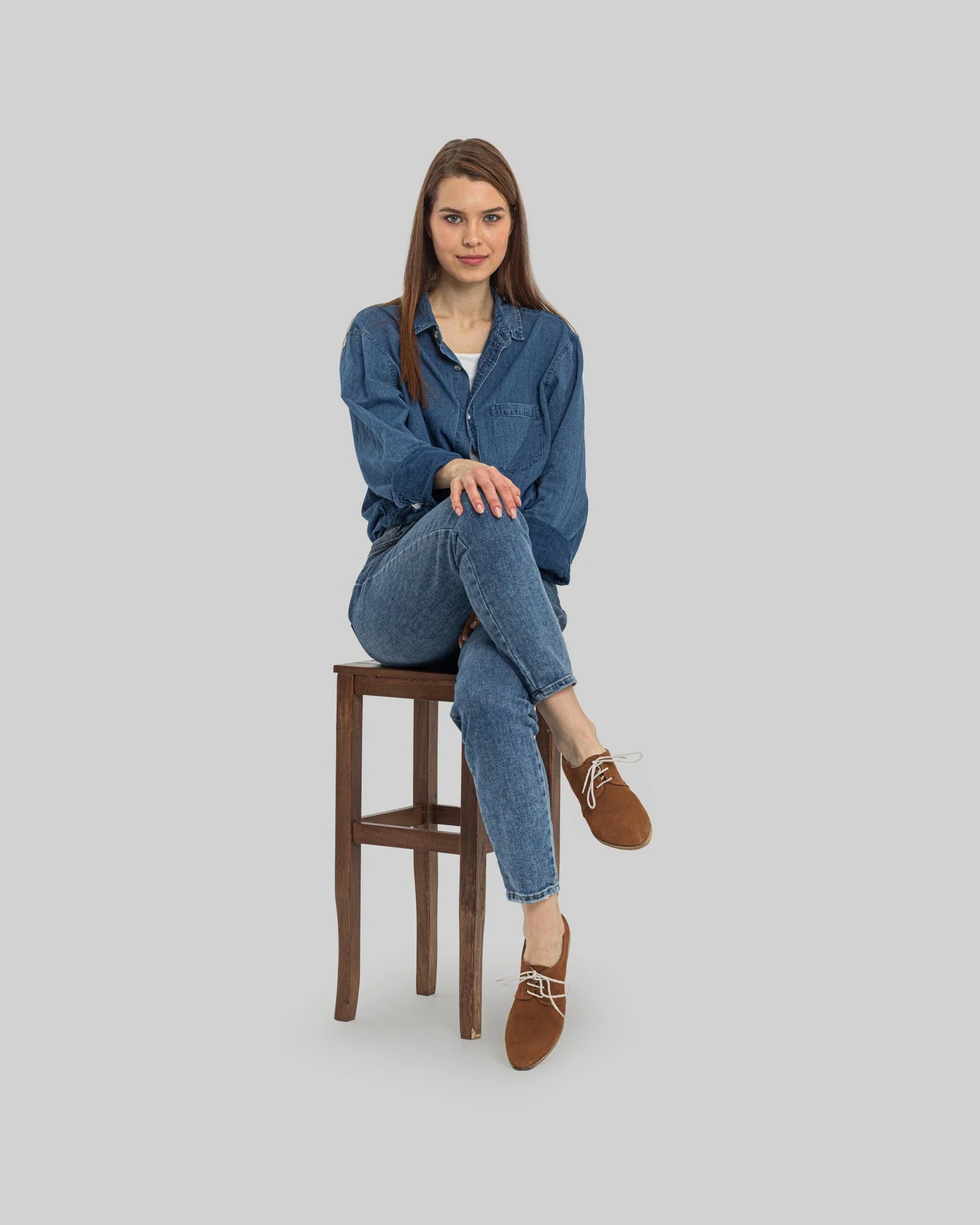 Back view Tan Pointed Toe Oxford - Calf Leather Handcrafted | Bespoky
