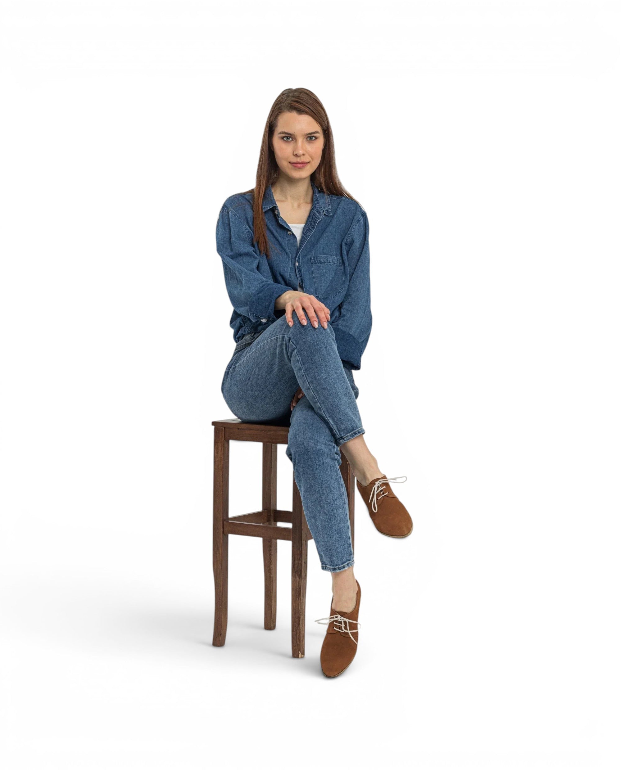 Back view Tan Pointed Toe Oxford - Calf Leather Handcrafted | Bespoky