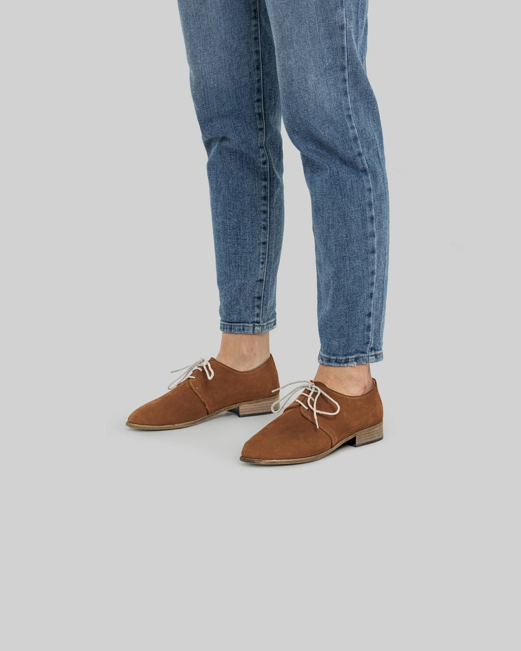 Top view Tan Pointed Toe Oxford - Handcrafted Calf Leather | Bespoky
