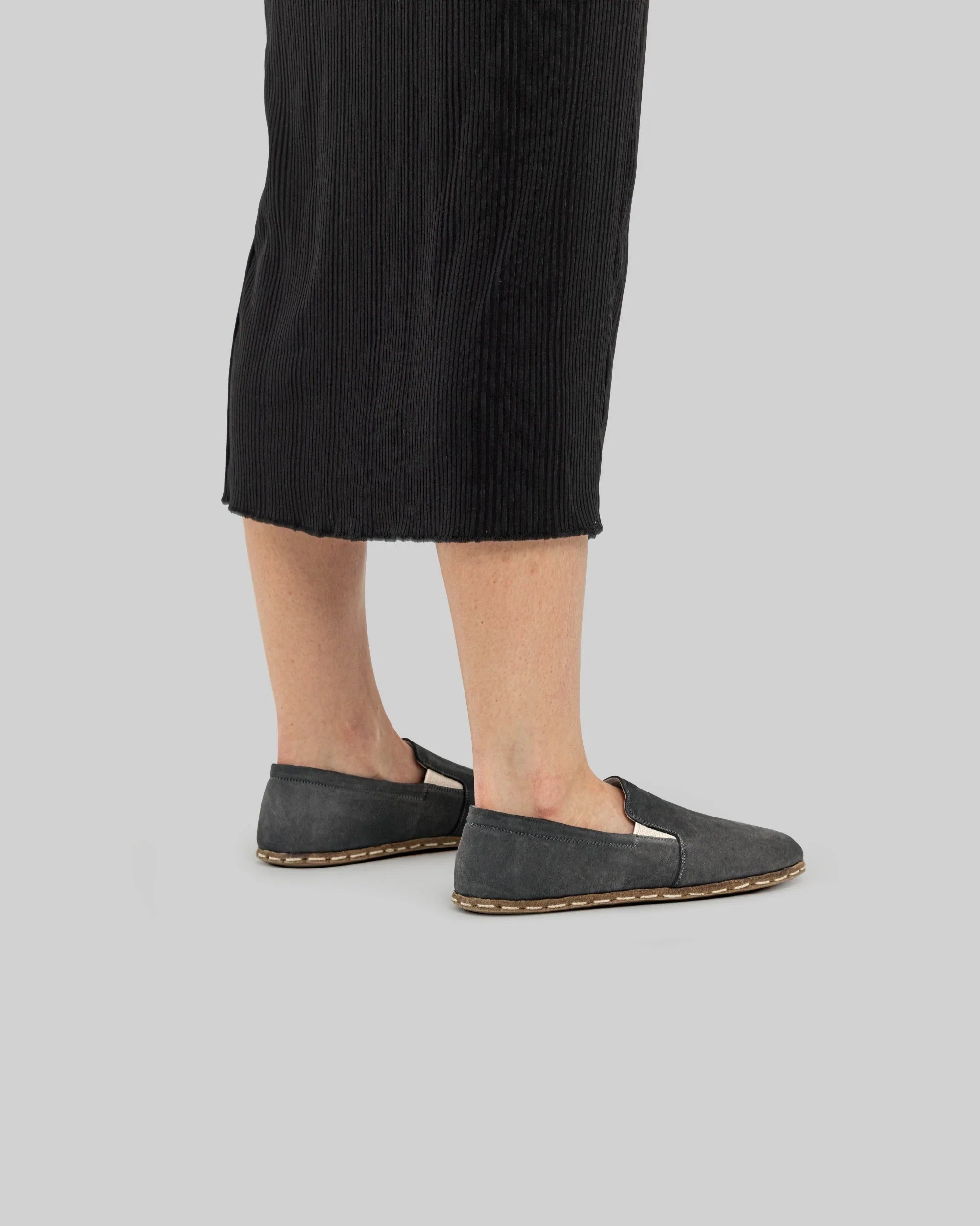Detail Smoked Nubuck Barefoot Shoes - Handcrafted Calf Leather Turkey | Bespoky