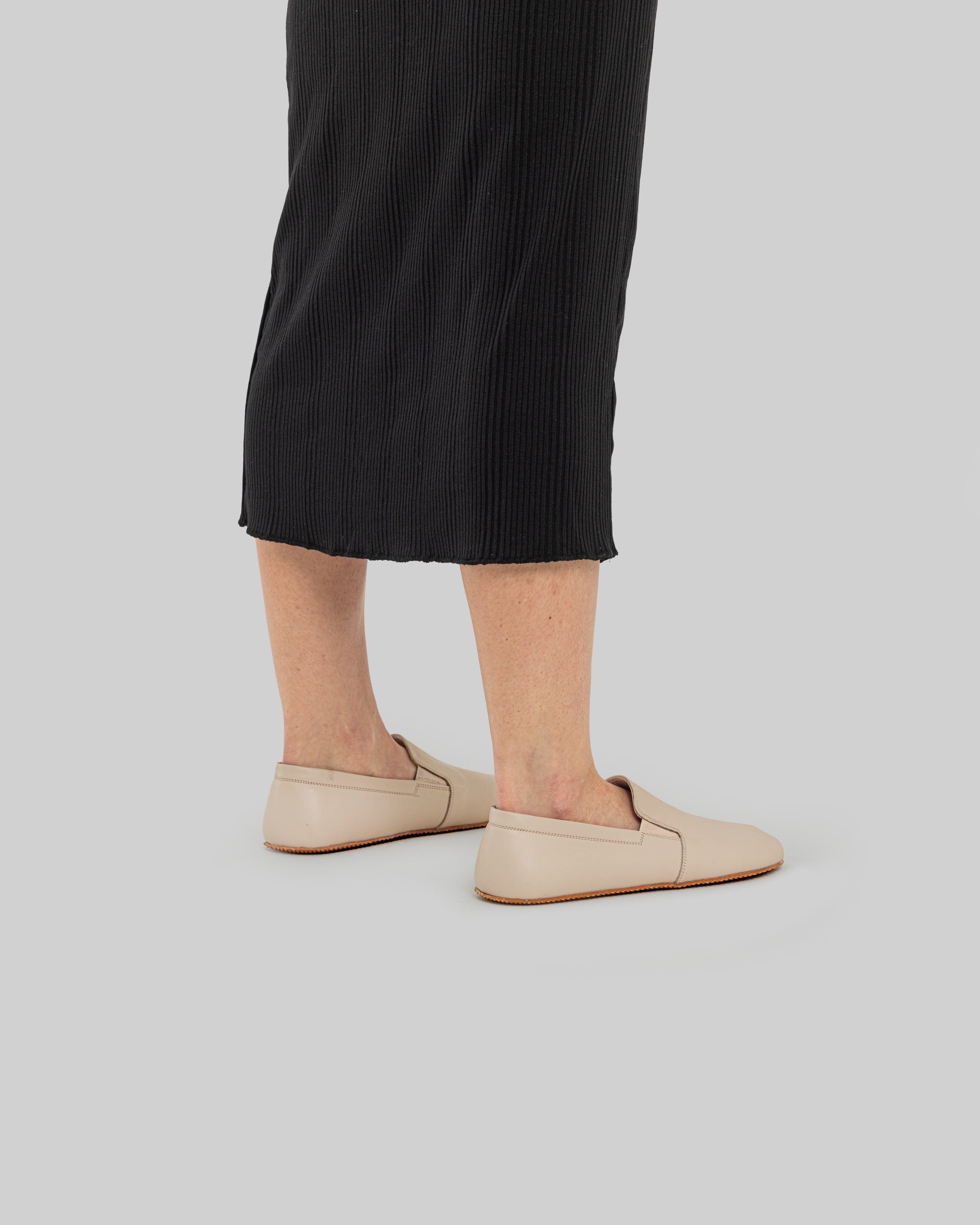 Pair Beige Barefoot Shoes - Barefoot Wide Toe Calf Leather | Bespoky