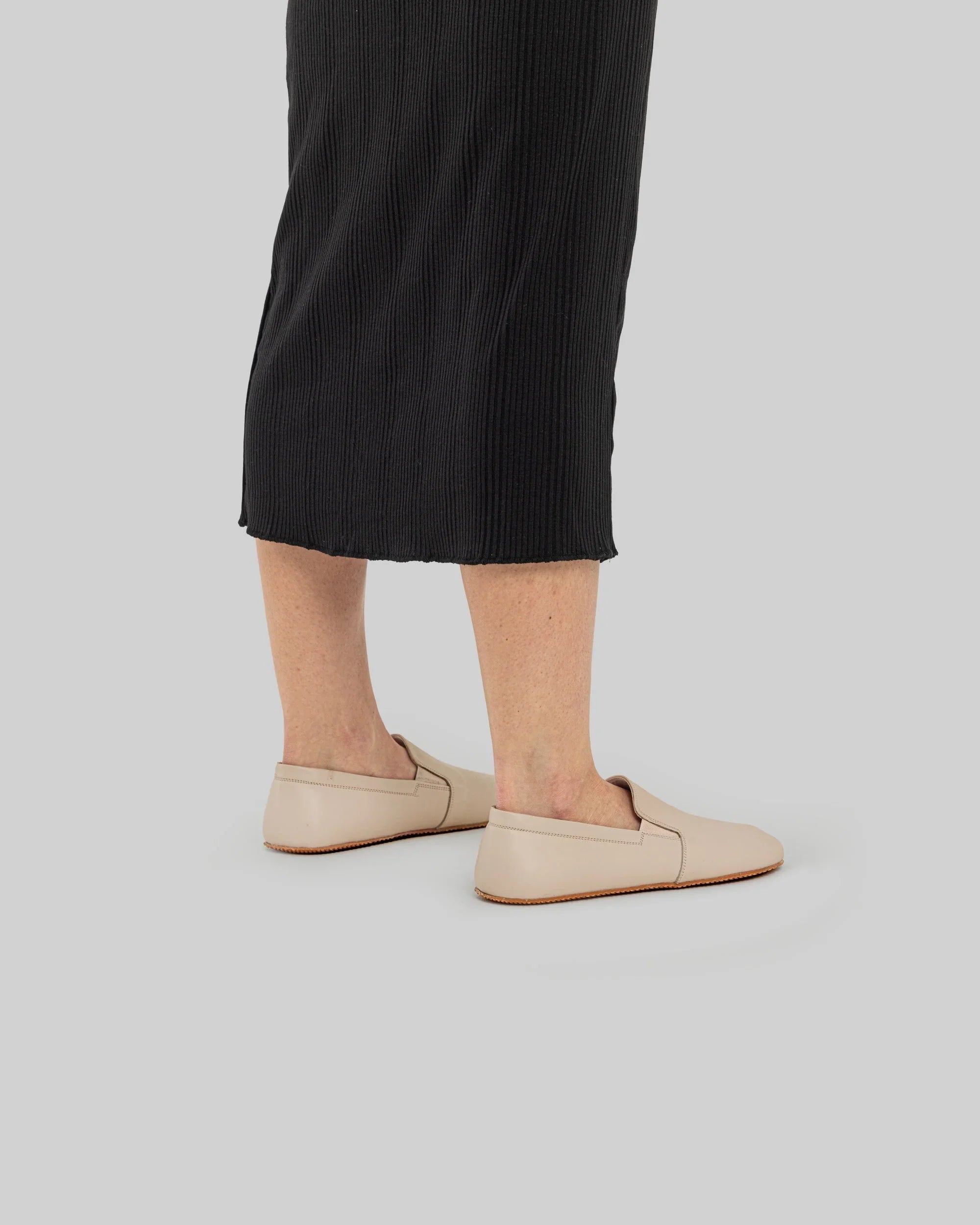 Pair Beige Barefoot Shoes - Barefoot Wide Toe Calf Leather | Bespoky