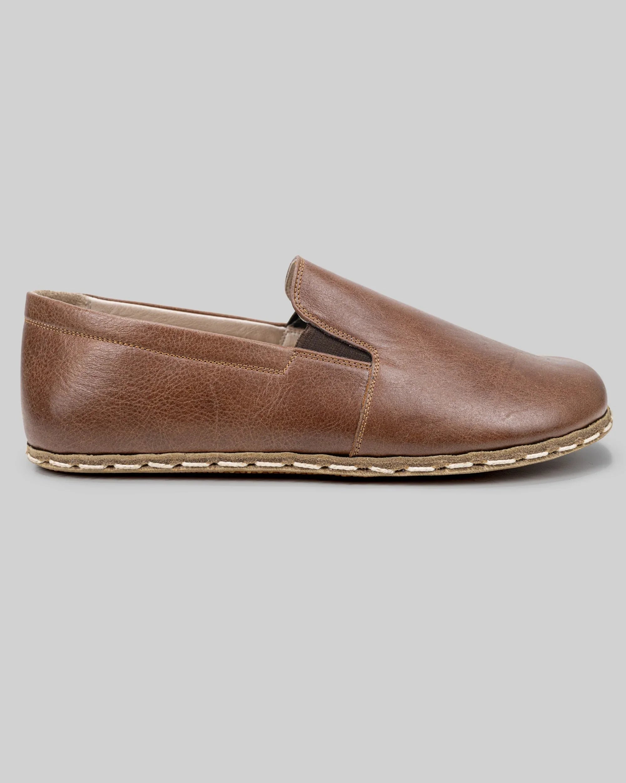Side view Brown Barefoot Shoes - Calf Leather Zero Drop | Bespoky