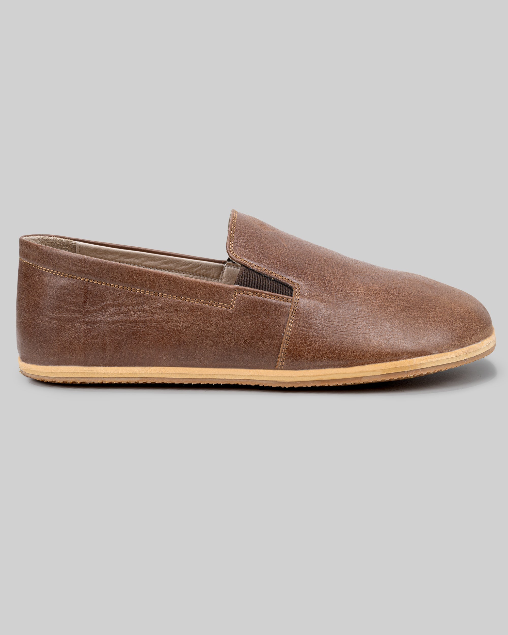 Top view Brown Barefoot Shoes - Handcrafted Calf Leather | Bespoky