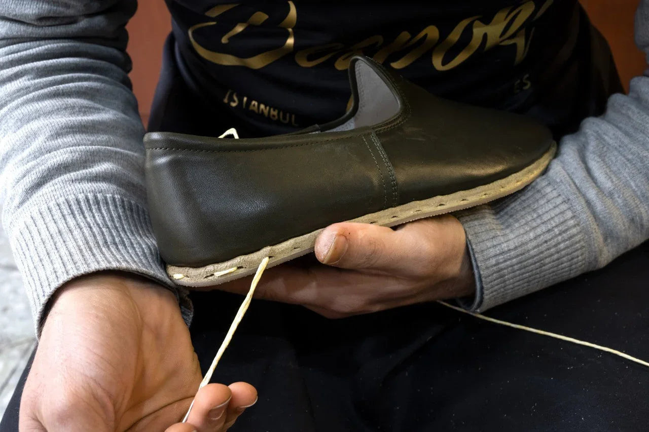 Sole detail Baby Blue Barefoot Shoes - Zero Drop Calf Leather | Bespoky