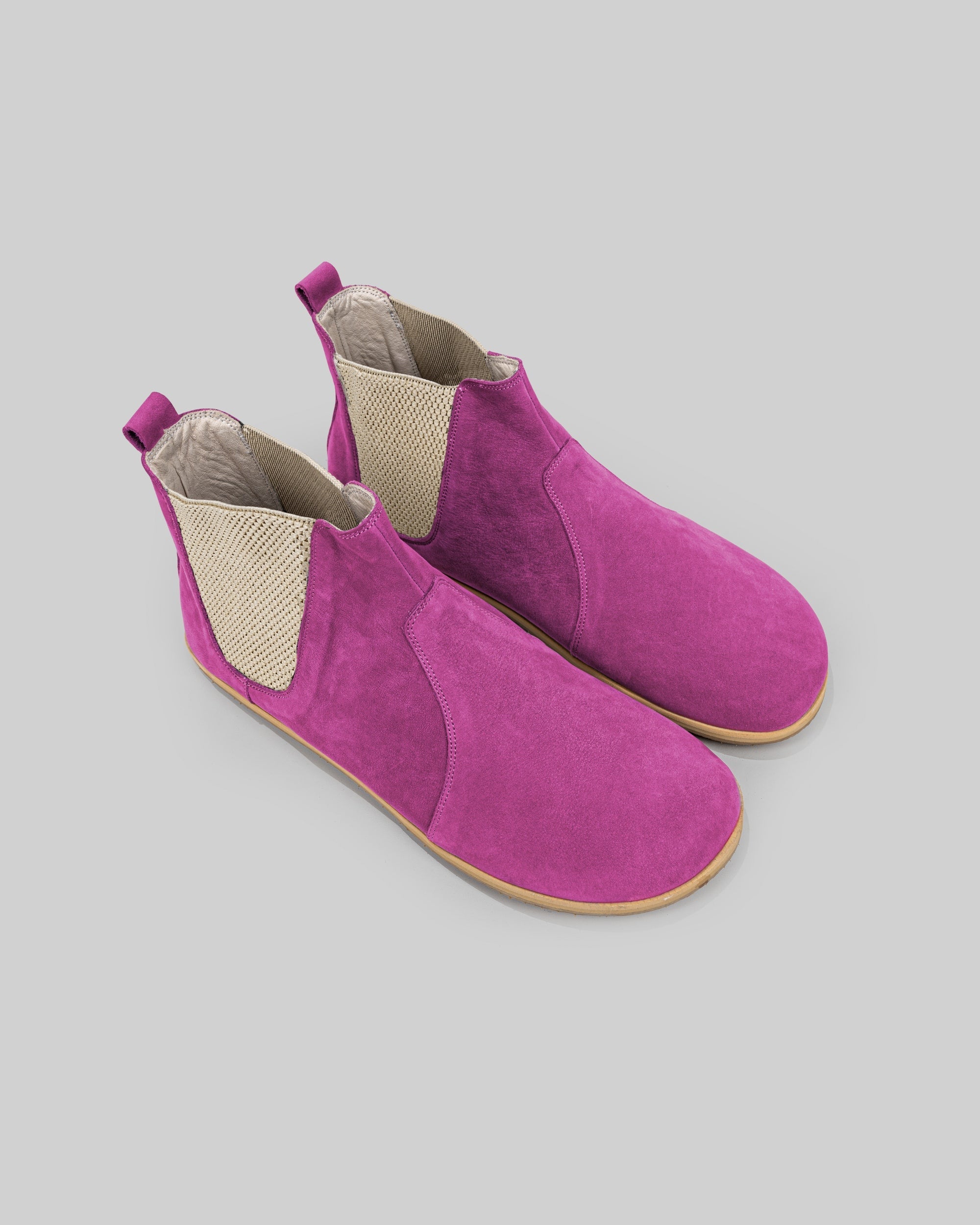 Women's Pink Chelsea Boots - Handcrafted Calf Leather Wide Toe Box | Bespoky