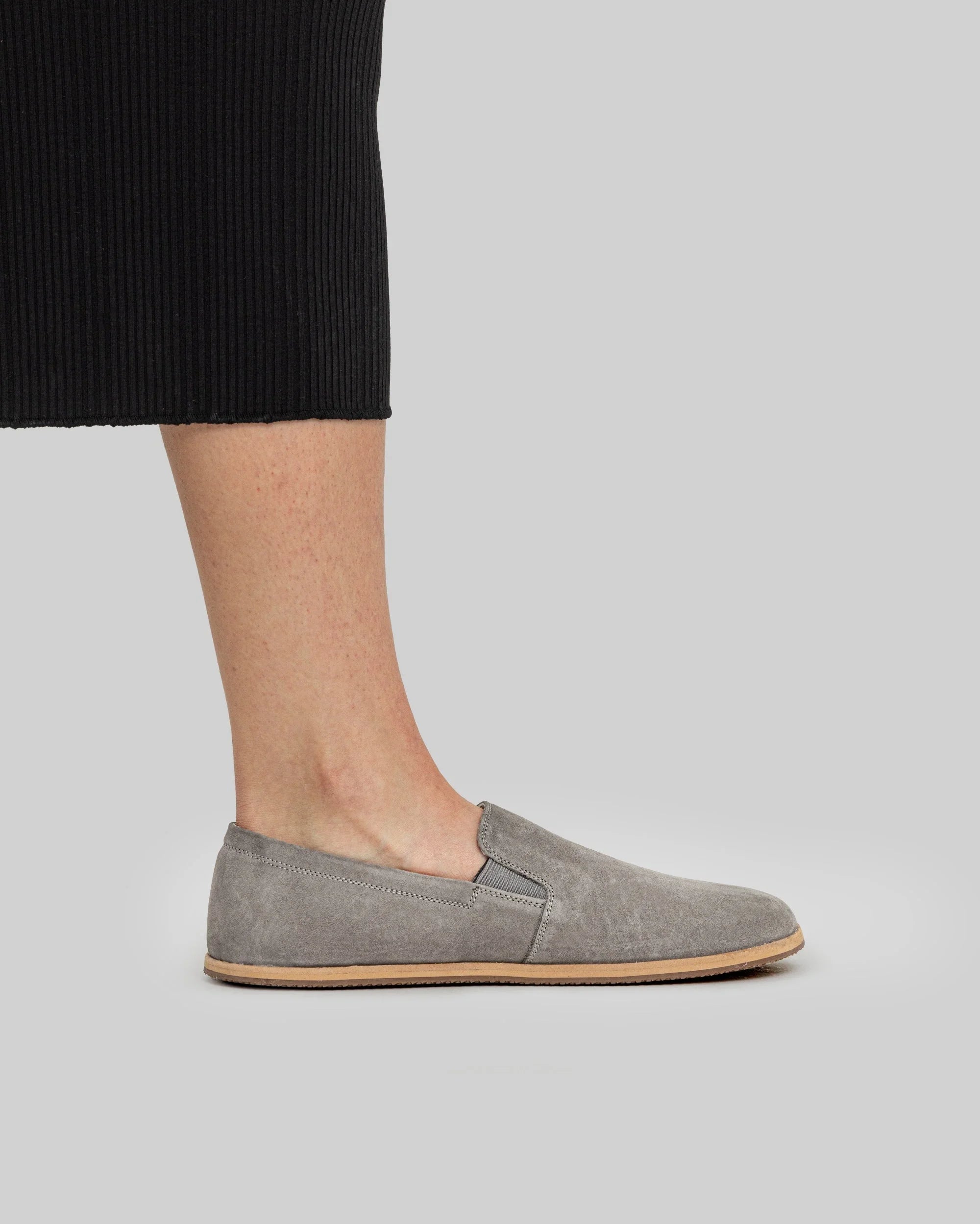 Back view Smoked Nubuck Barefoot Shoes - Calf Leather Handcrafted | Bespoky