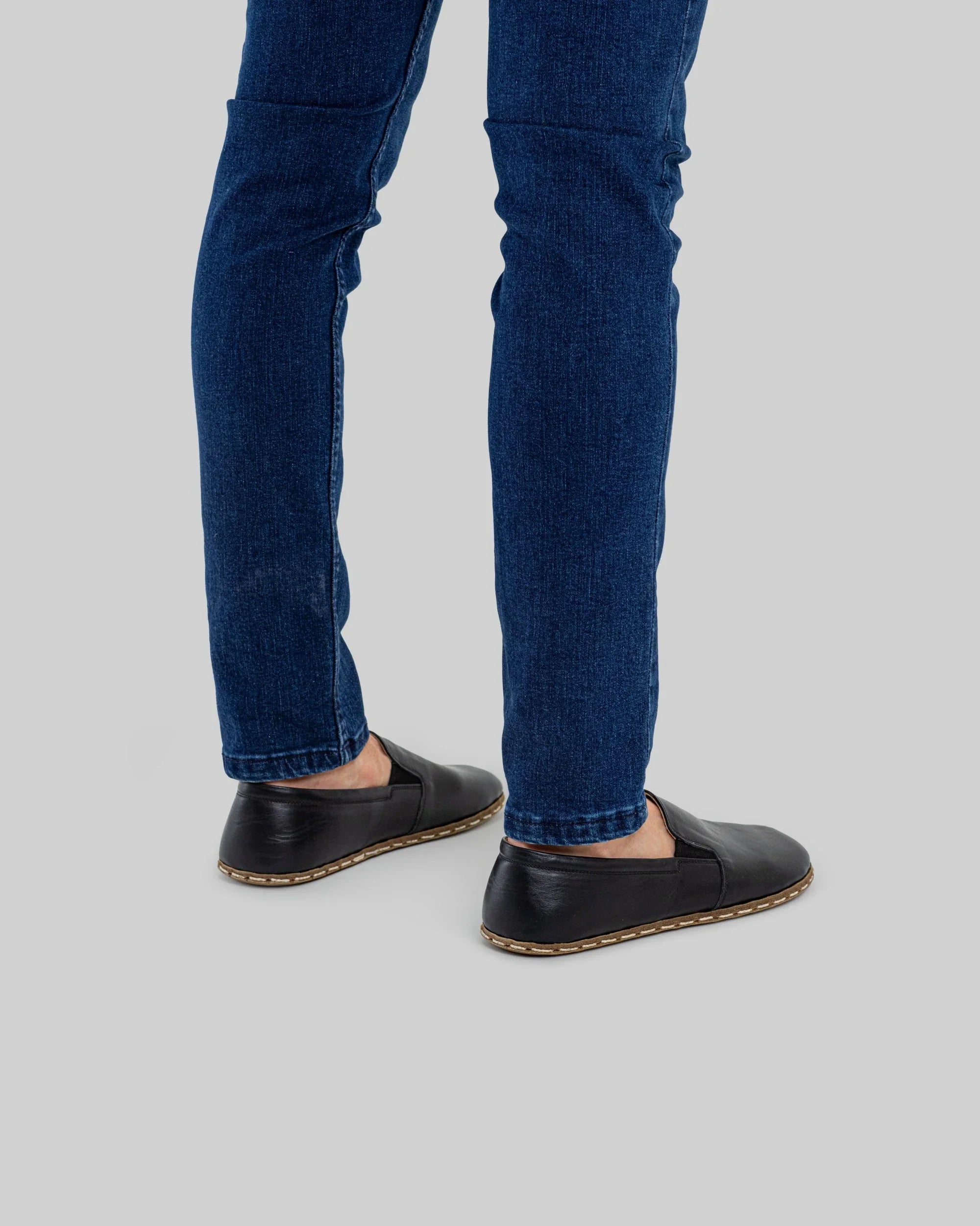 Top view Black Barefoot Shoes - Handcrafted Calf Leather | Bespoky