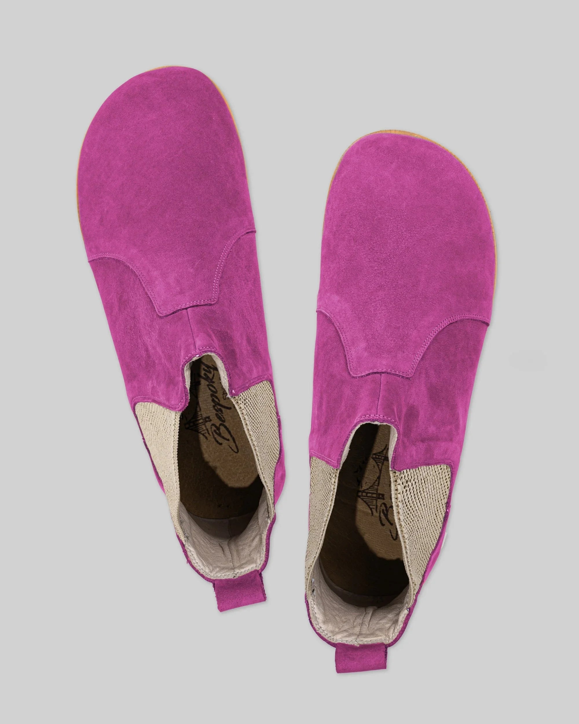 Side view Pink Chelsea Boots - Calf Leather Zero Drop | Bespoky