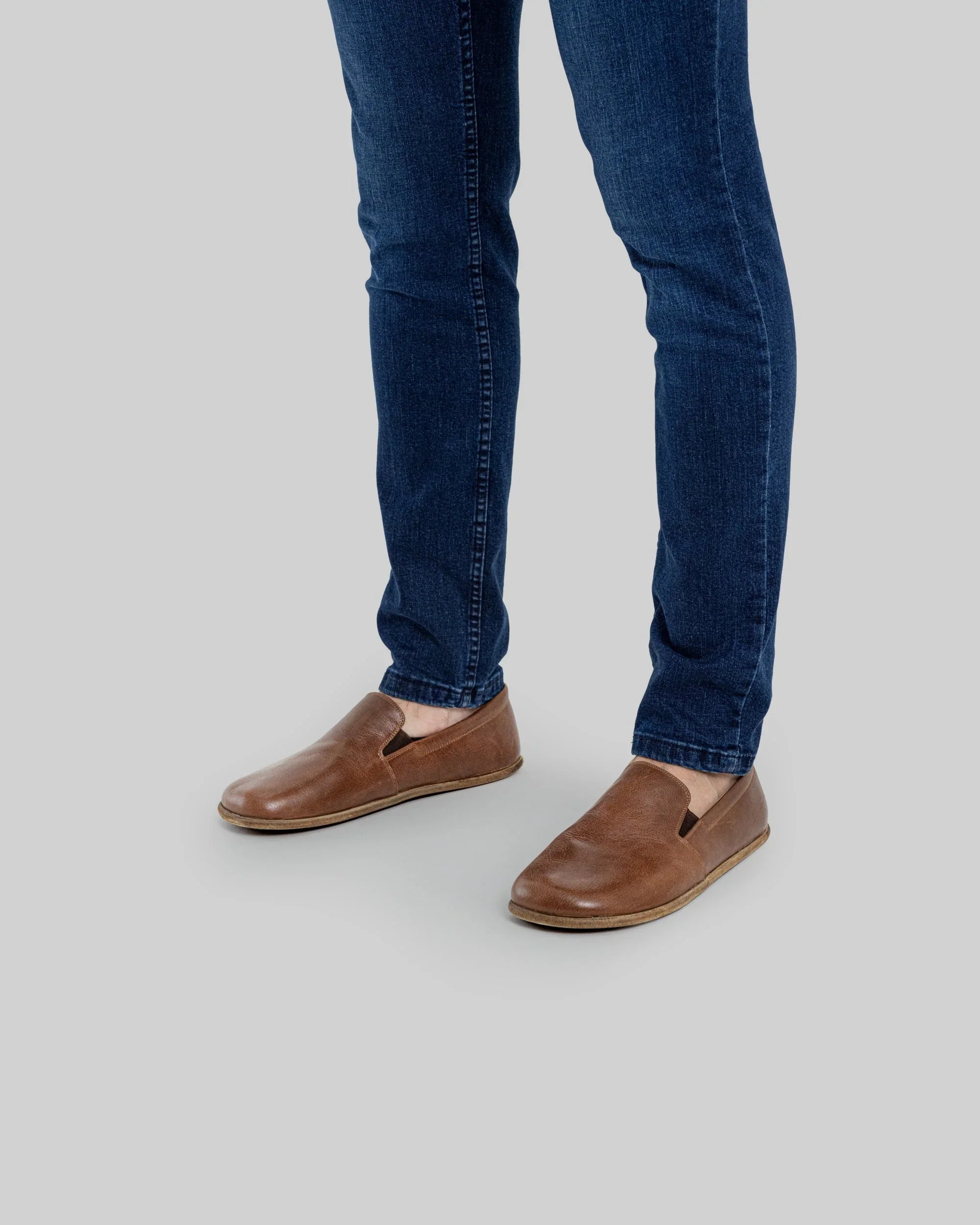 Back view Brown Barefoot Shoes - Calf Leather Handcrafted | Bespoky