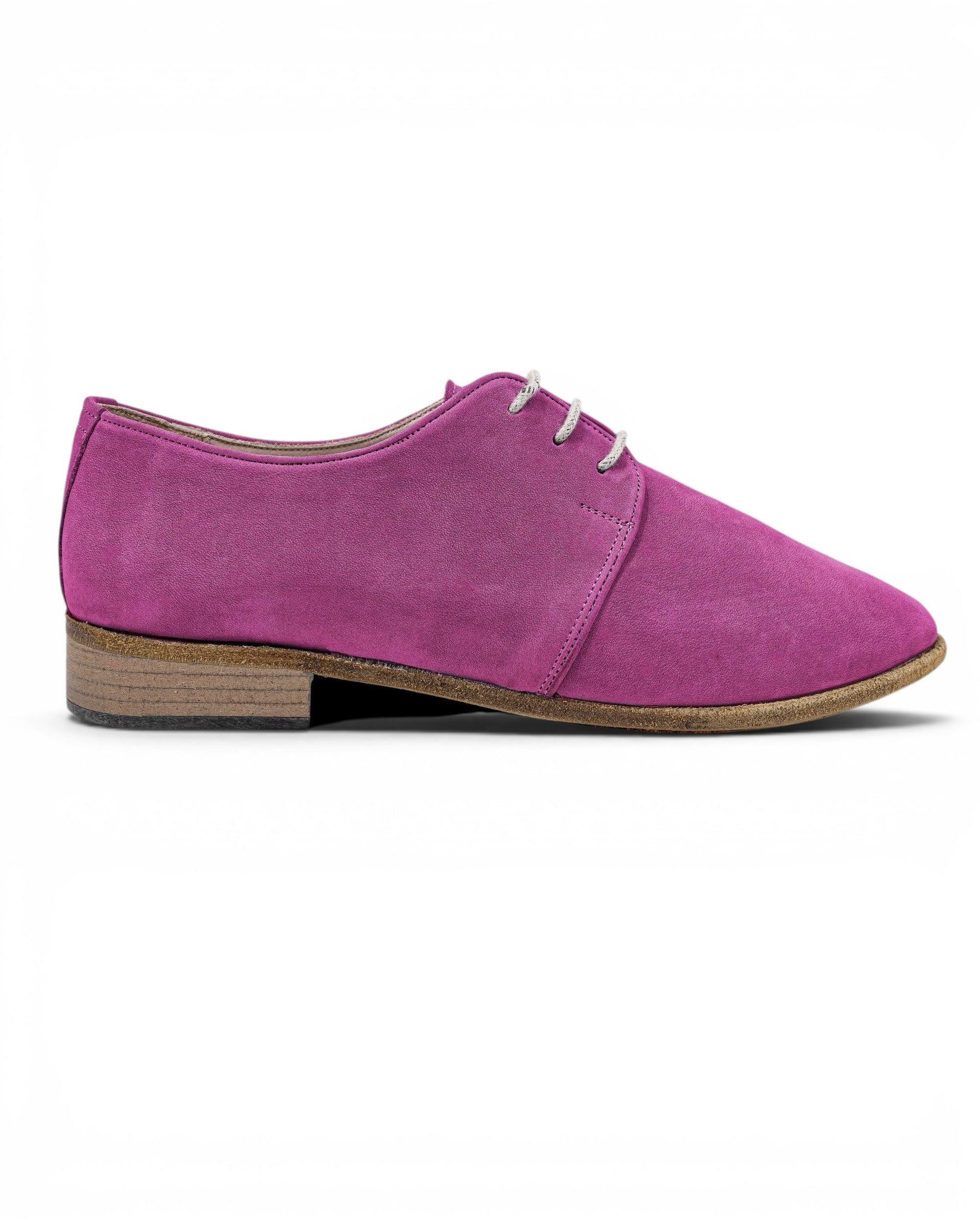 Side view Pink Pointed Toe Oxford - Calf Leather Zero Drop | Bespoky