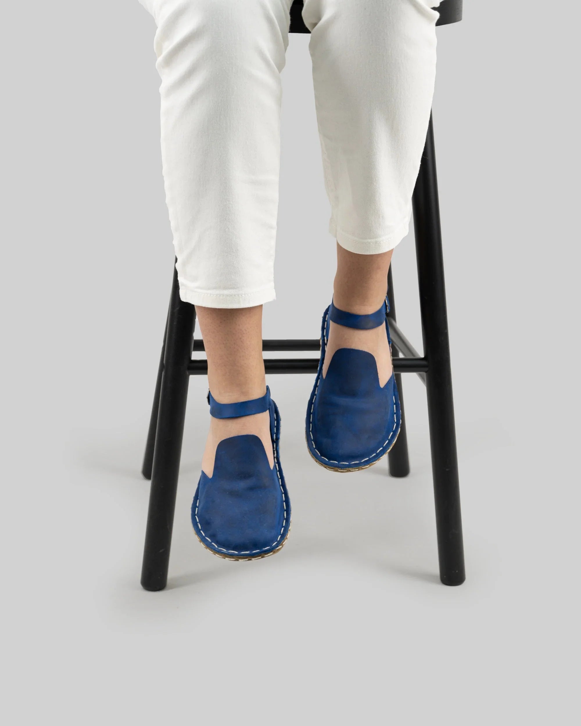 Detail Blue Barefoot Sandal - Handcrafted Calf Leather Turkey | Bespoky